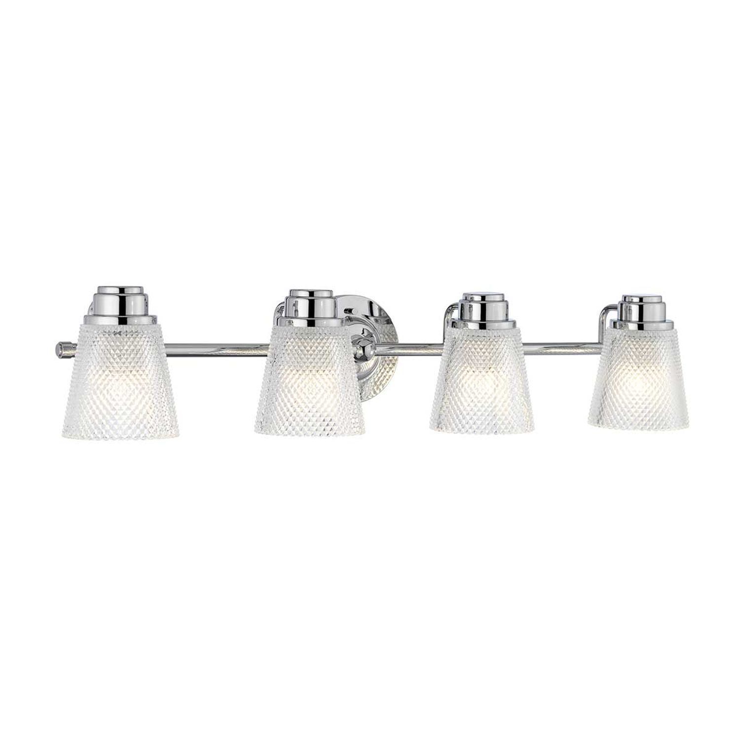 Wandlampe, 4-flammig, Chrome, Glas, Muster