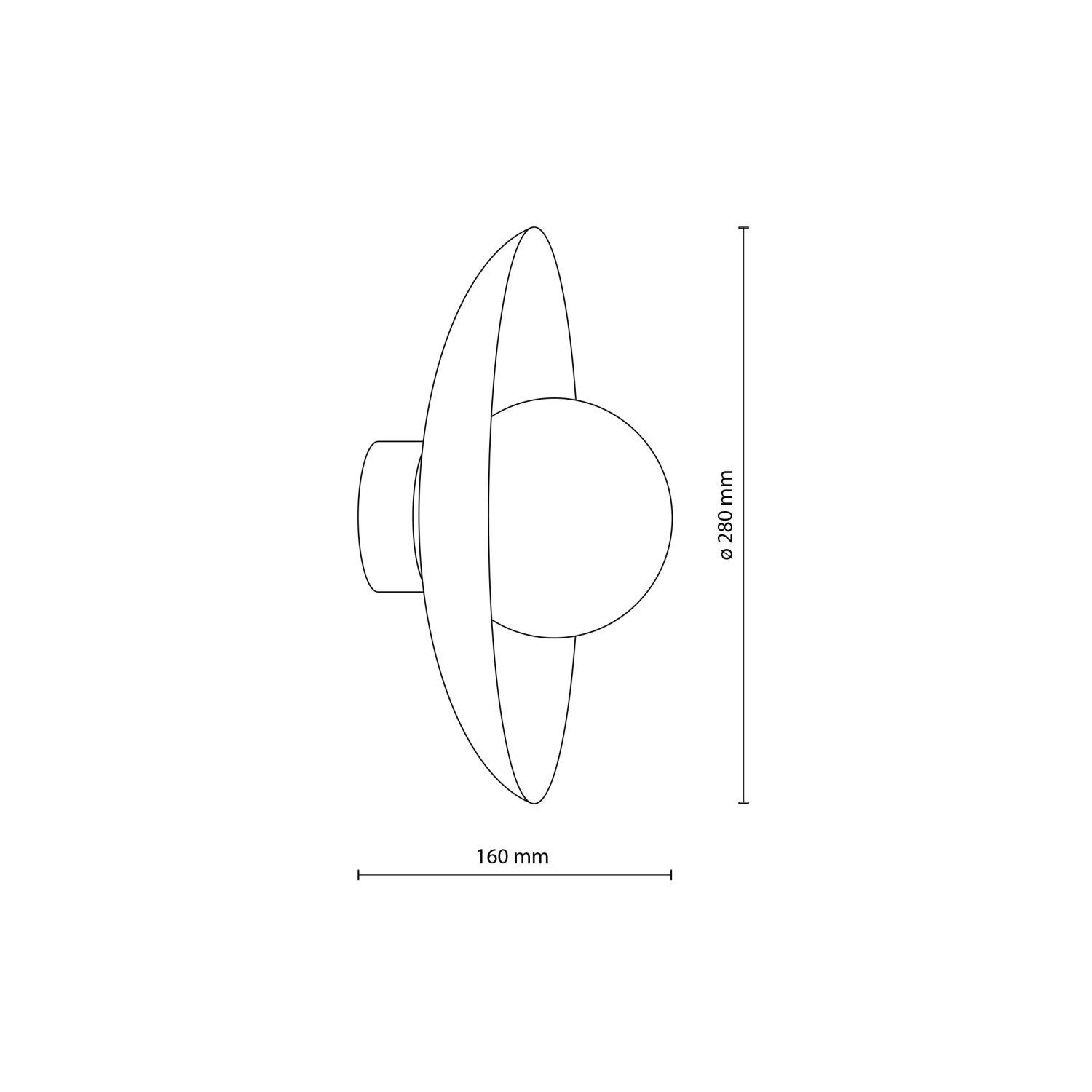 Blendarme Wandlampe Schwarz Metall Glas G9 Ø28 cm Sphäre
