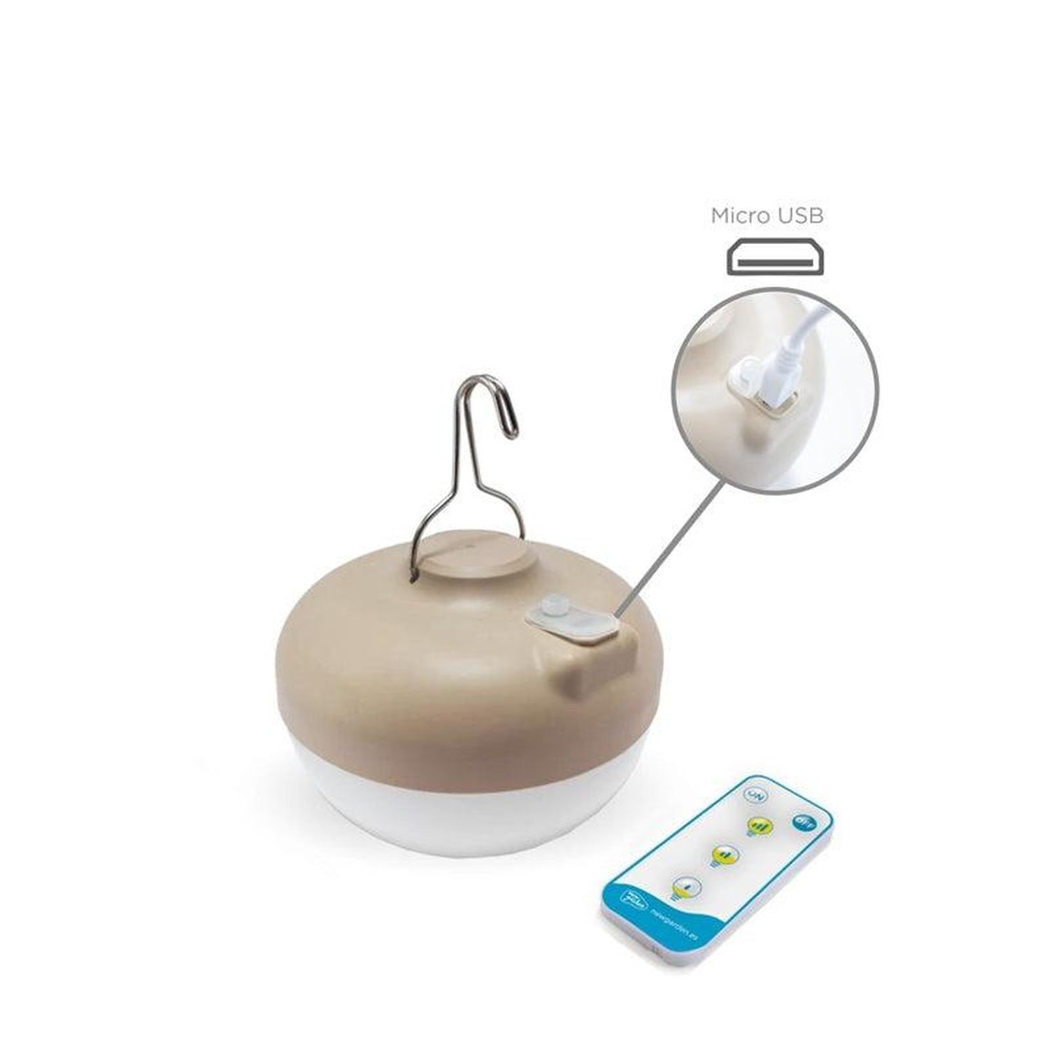 Lampe d'extérieur LED Accu Rattan H : 24,5 cm sans fil à intensité variable