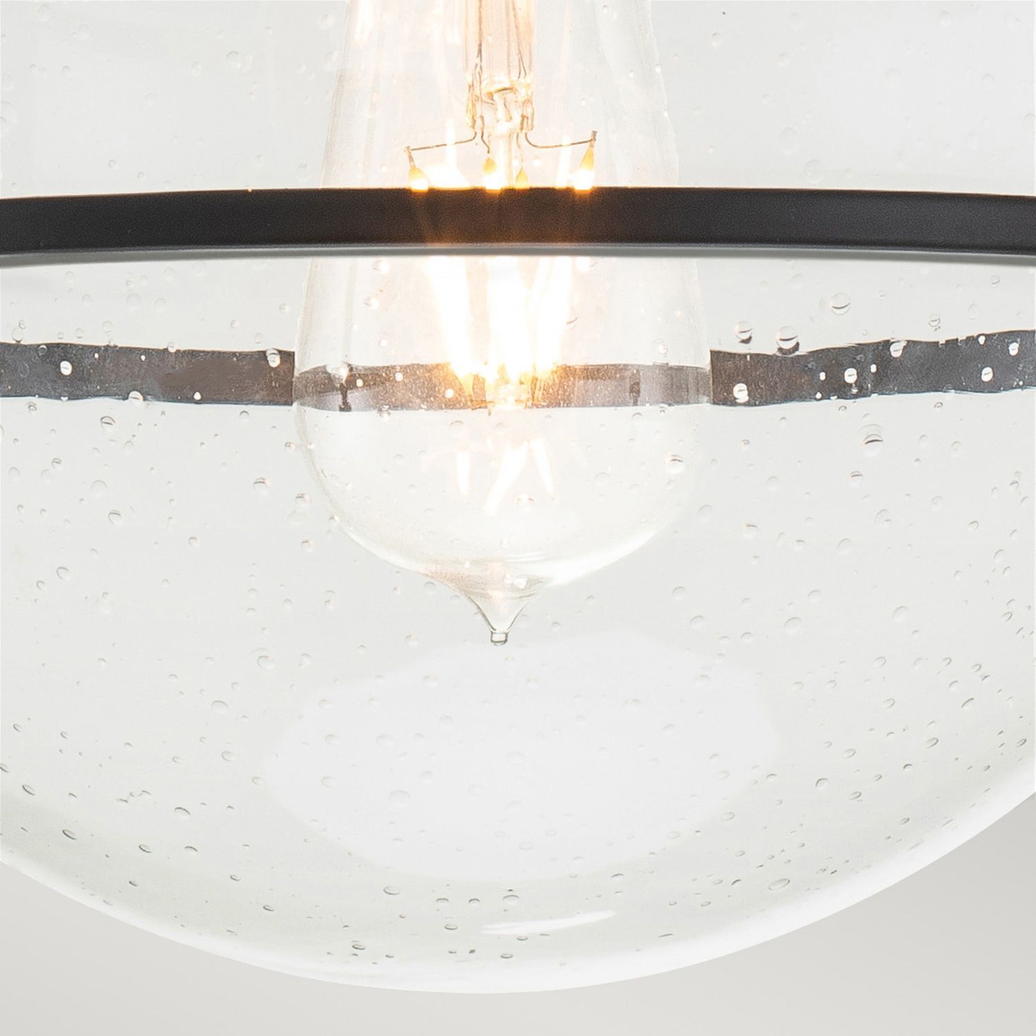 Deckenleuchte Metall Glas E27 rund Ø 28,2 cm Schwarz