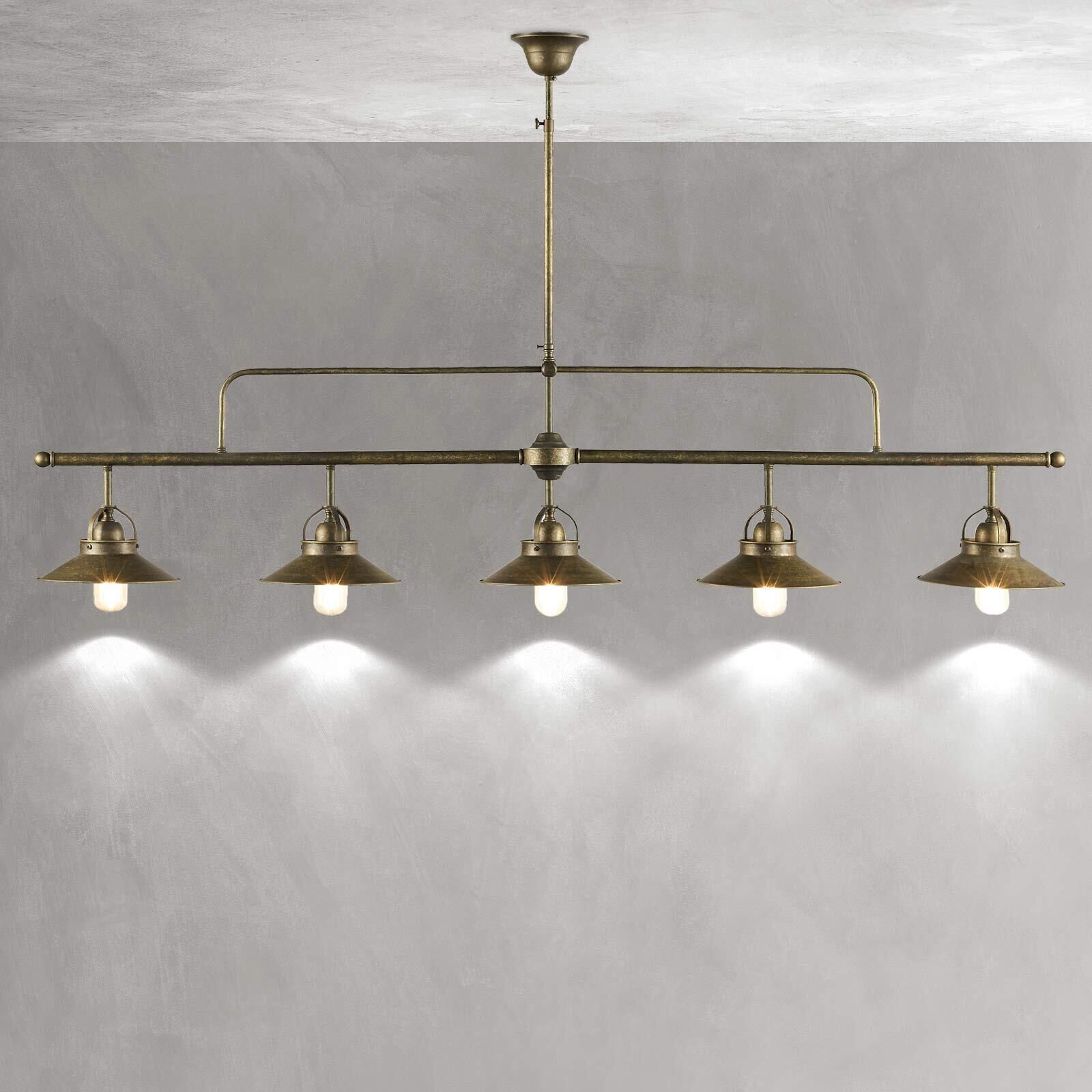 Deckenlampe Messing 140 cm lang höhenverstellbar 5x E27 Lampe, Deckenleuchte, Leuchte