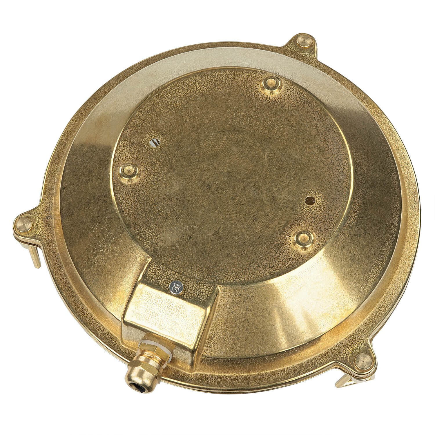 Echt-Messing Außenwandleuchte SERIFOS Riffelglas Fenster, Bullauge