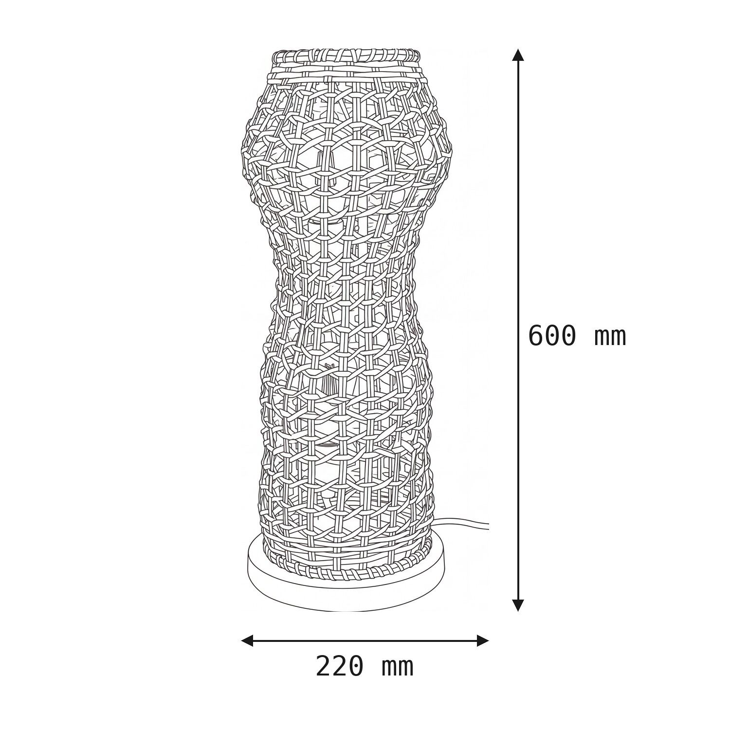 gewebt, Lampe, Standlampe, Rattan, 600mm