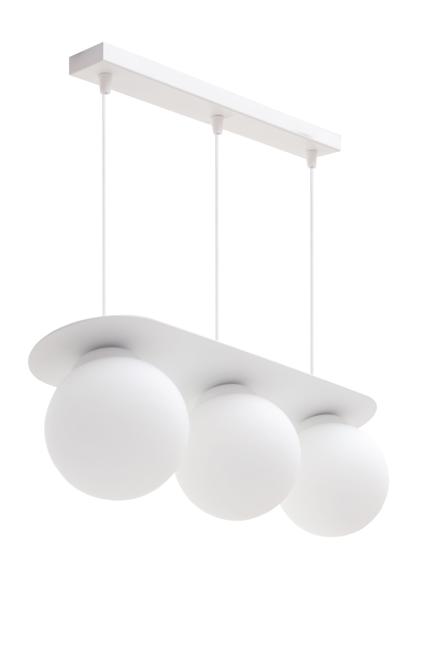 Lampe à suspendre 3 flammes boules en verre blanc 50 cm E27 anti-éblouissement Deckenleuchte, Leuchte