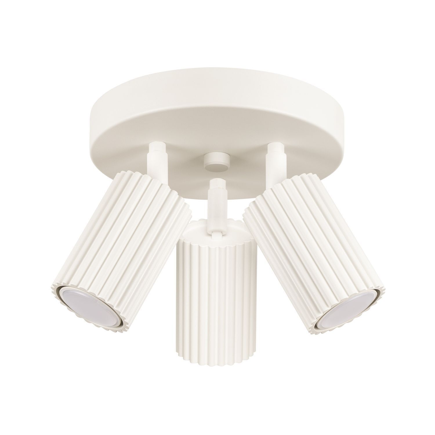 Deckenlampe Modern in Creme Ø 19,5 cm schwenkbar 3x GU10 Alu