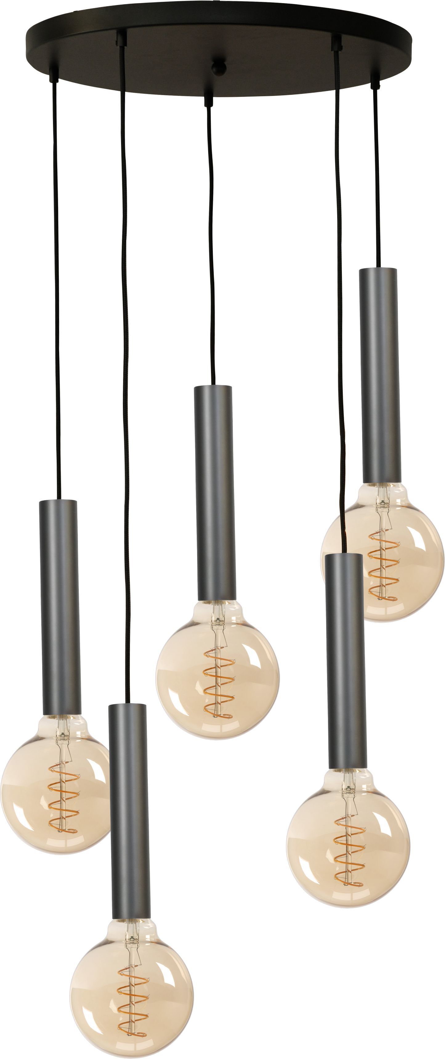 Lampe à suspendre ESJA métal 5 flammes noir pour E27