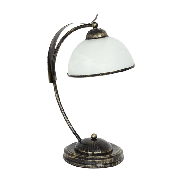 Tischlampen Tischlampe, Brasseneffekt, Metall, Glaskuppel, Arbeitslampe