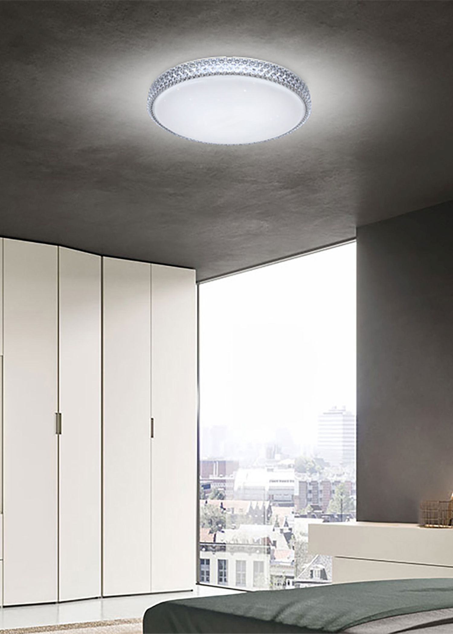 Plafonnier LED rond Ø 40 cm Ciel étoilé 4000 K Blanc Deckenleuchte