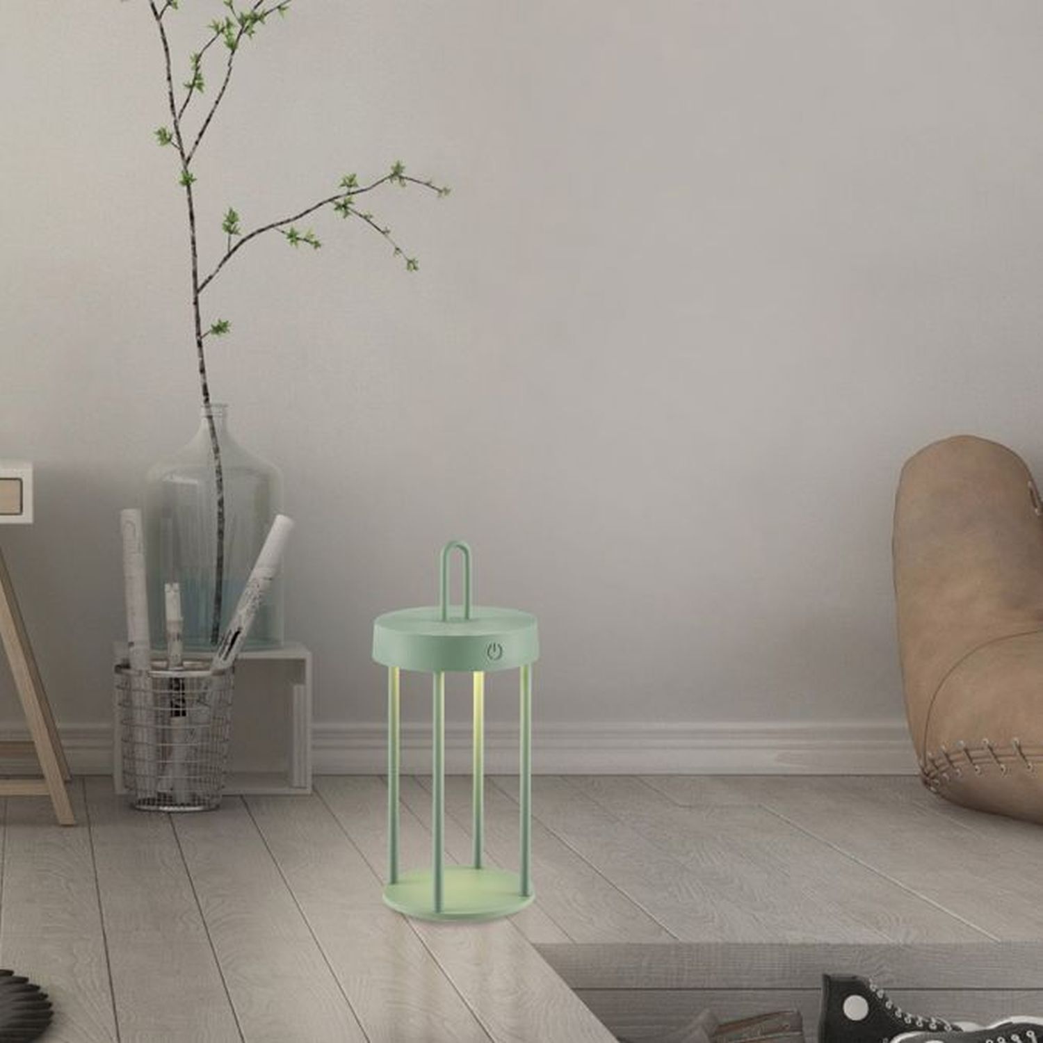 Lampe de table LED rechargeable Aluminium dimmable IP44 2 W Vert