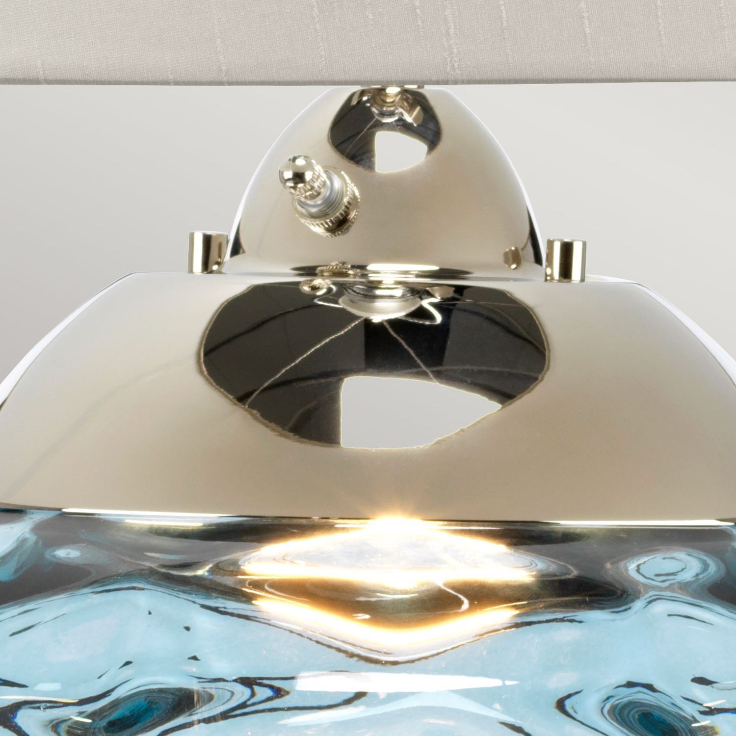 Lampe de table bleu taupe 71,5 cm E27 pied éclairé LED GU10