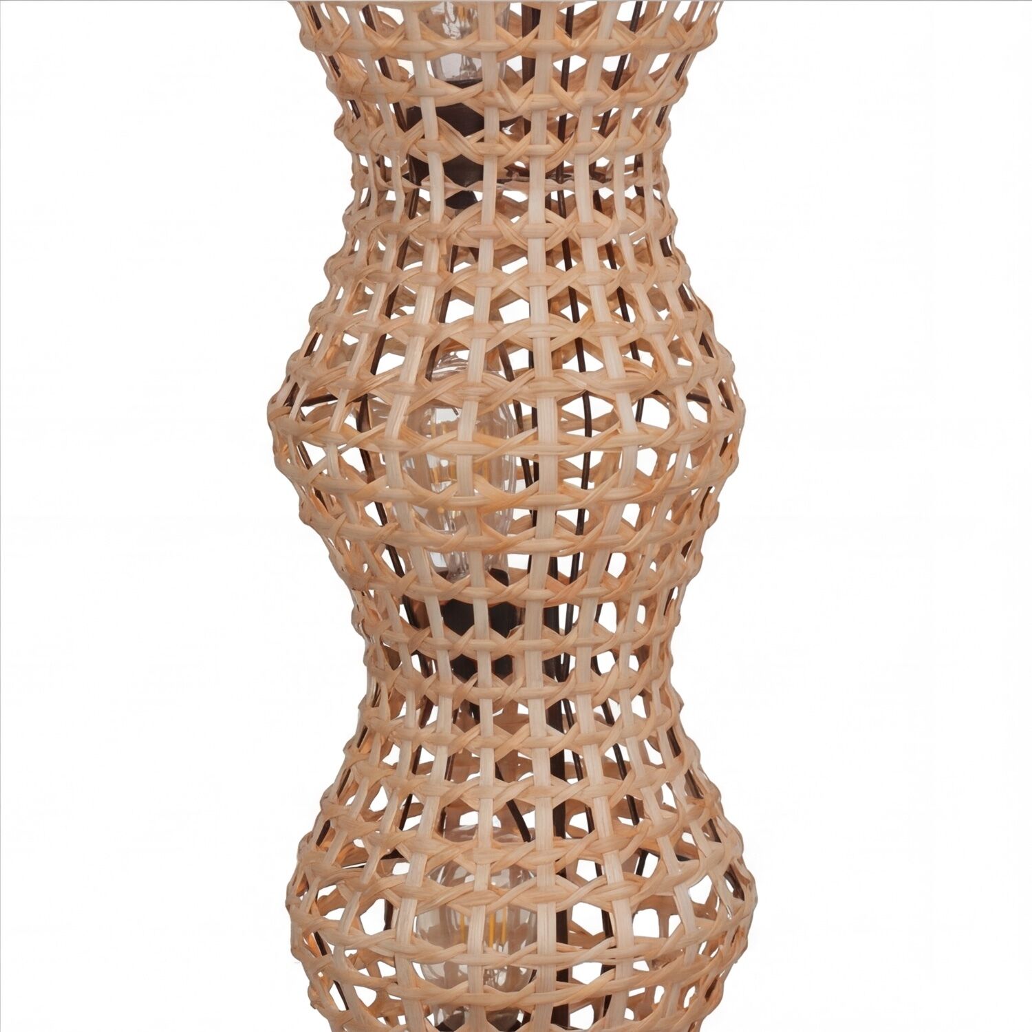 Wicker Vessel, Rattan Striped, Vase, Woven Structure, Decorative Basket