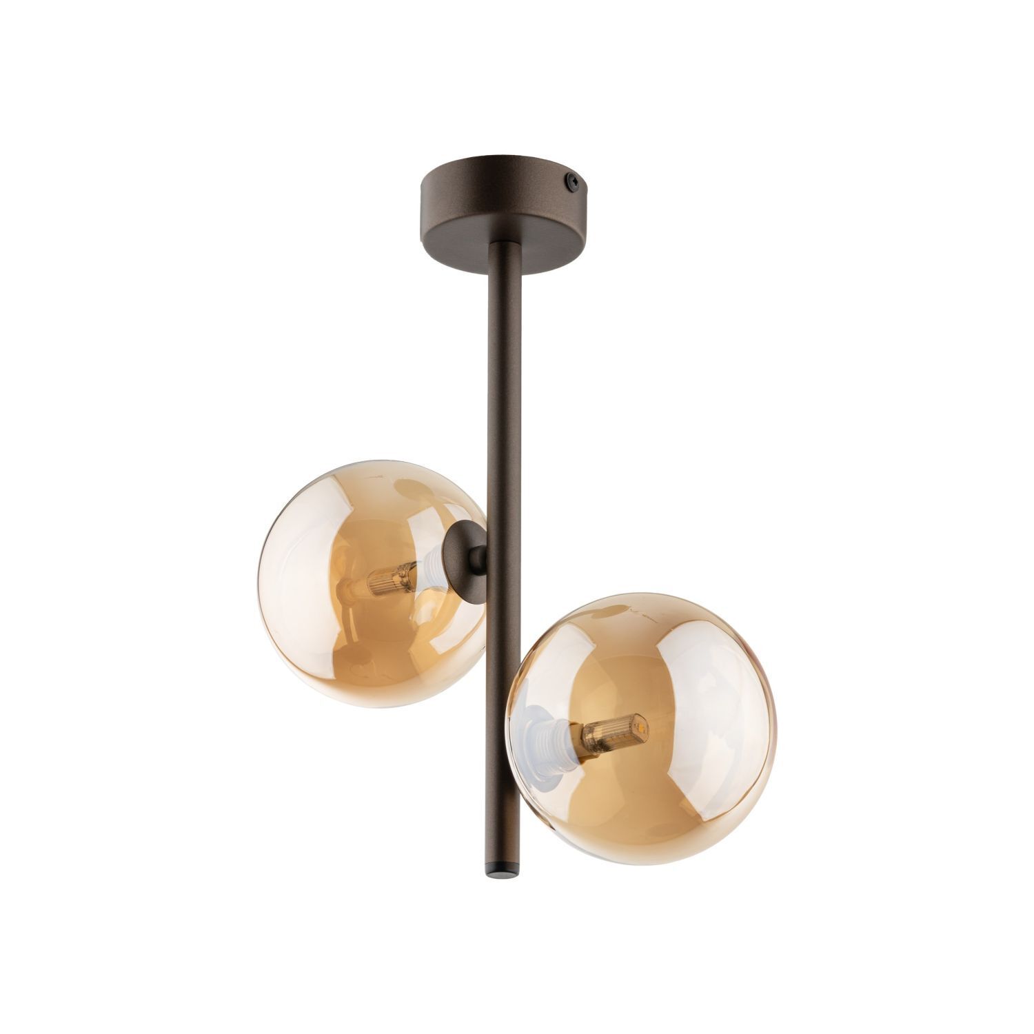 Deckenleuchte Glas modern B:27 cm Braun G9 Stahl Deckenlampe, Wandleuchte, Glühbirnen, Bronzefarbene Gläser, Zierleuchte