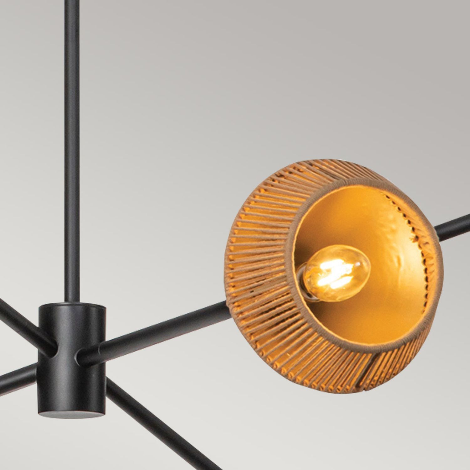Suspension Métal Câble H : max. 162,5 cm Noir Beige E14 Beleuchtung, Lampe, Kronleuchter