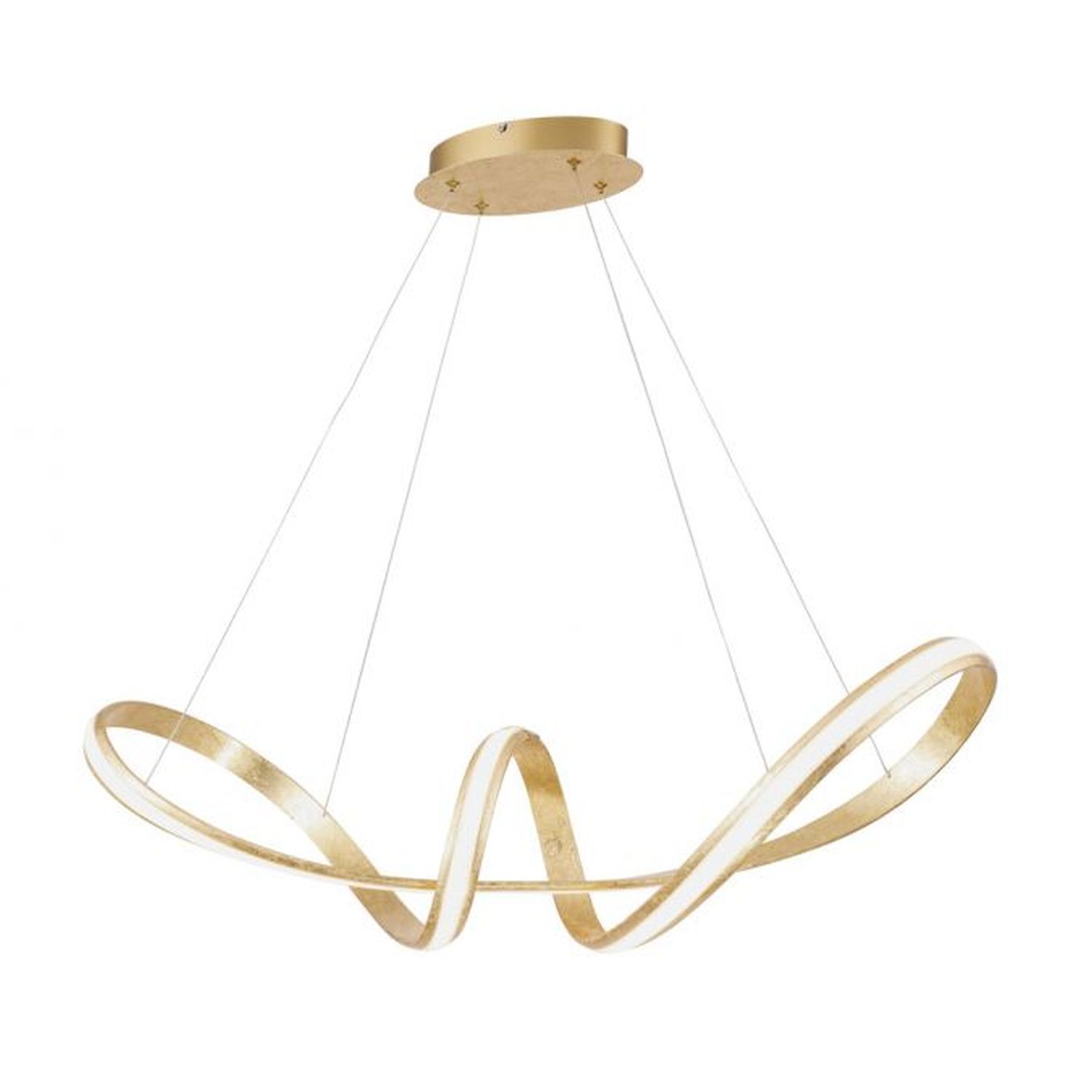 Suspension LED incurvée en or L:91 cm dimmable
