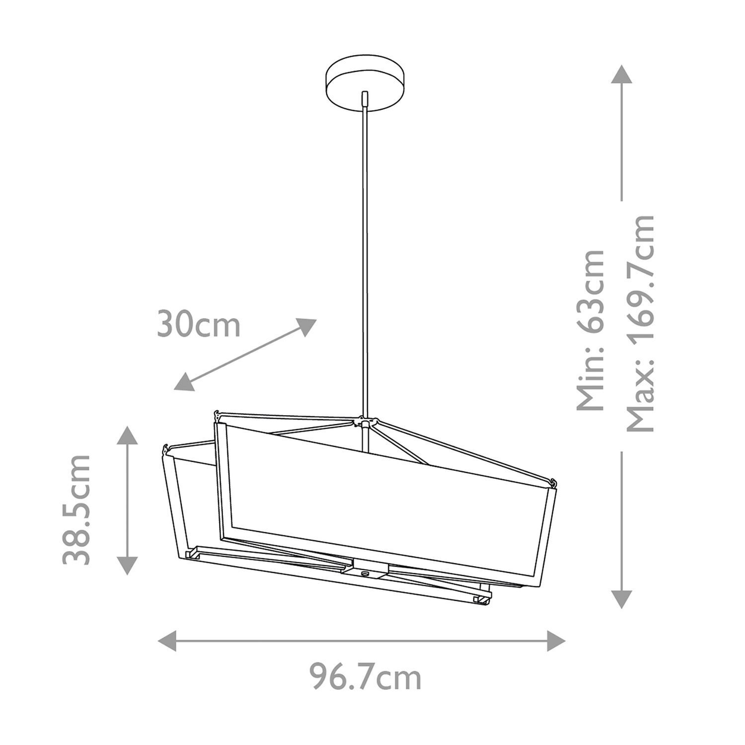 Hängelampe LED in Creme Gold B: 96,7 cm Modern Design