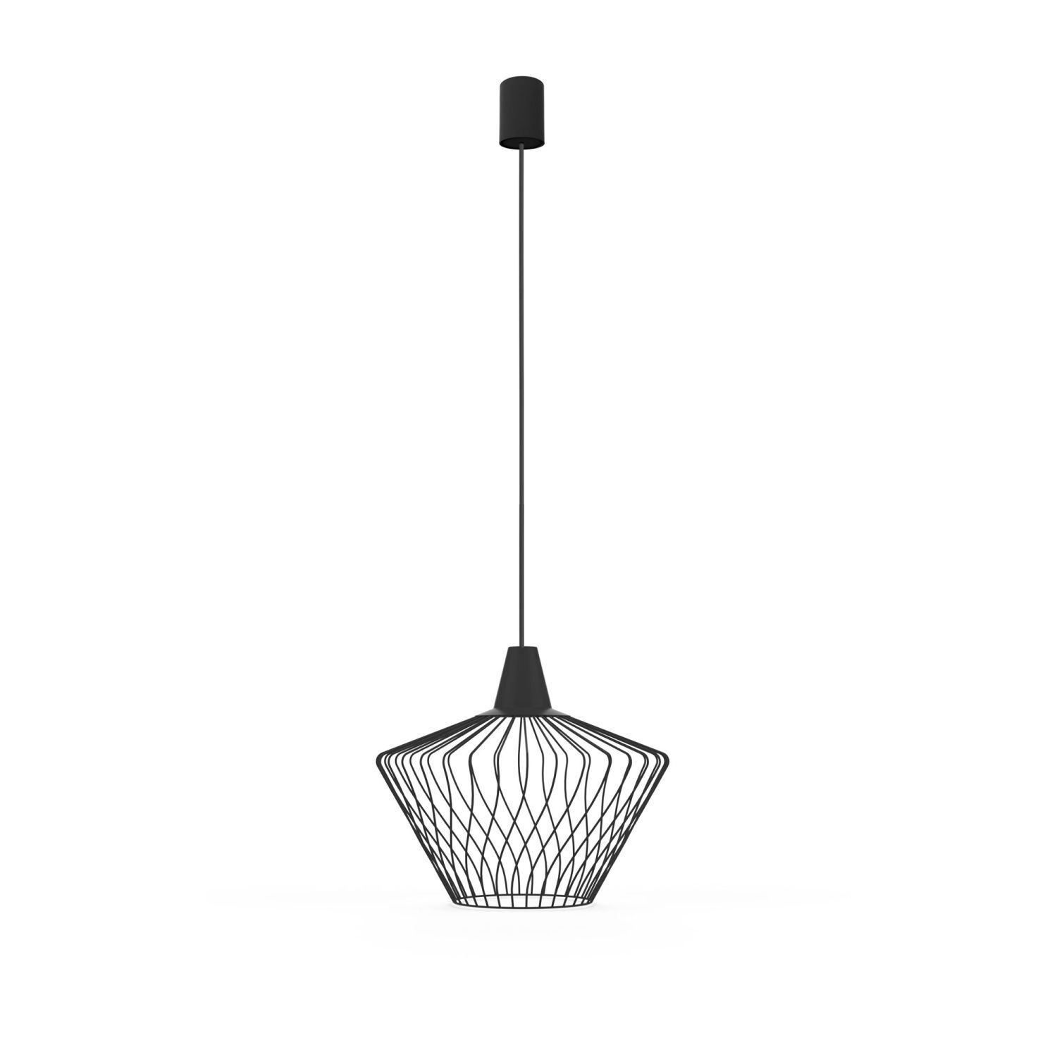 Hängelampe Schwarz TOMMY Wohnzimmer Esstisch Lampe Pendellampe, Metall, Schwarz, Gitter-Design, Hängeleuchte