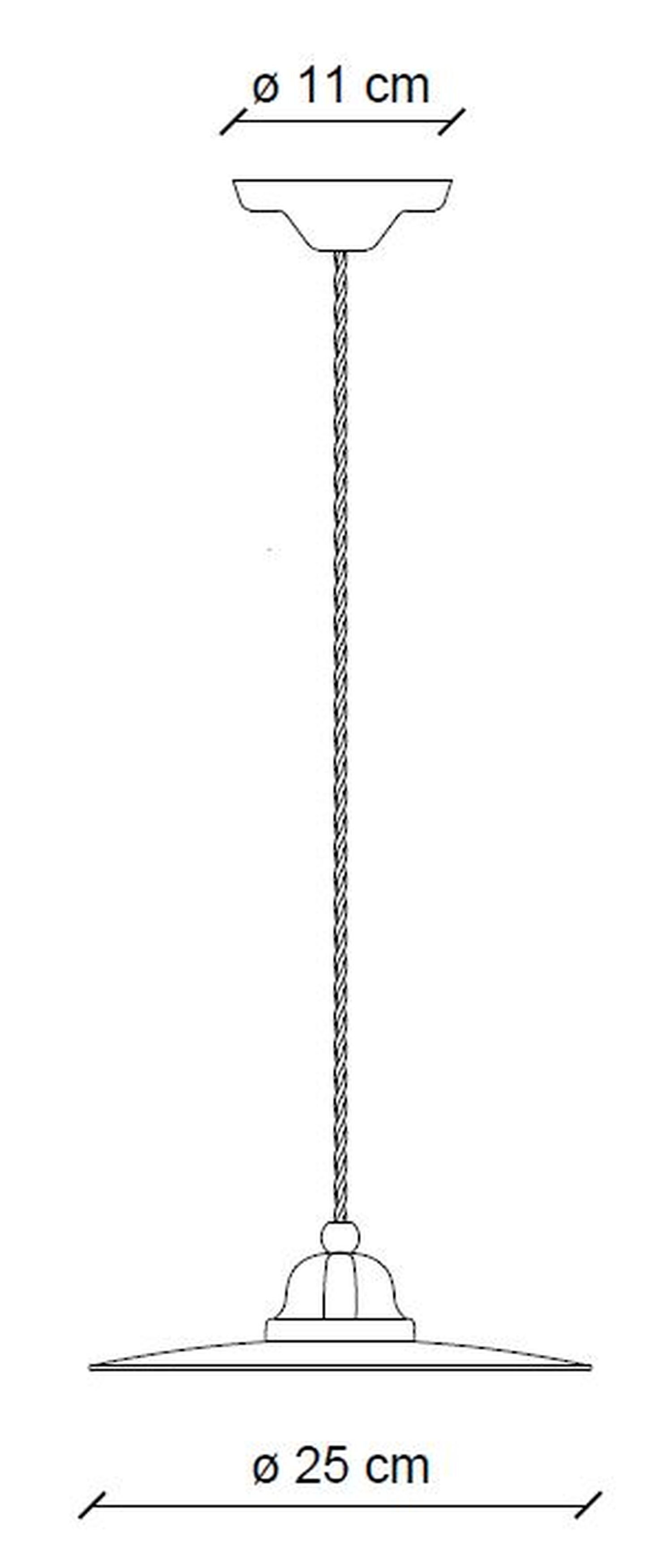 Pendelleuchte Metall Keramik E27 rund Ø 25 cm SANDRA Lampe