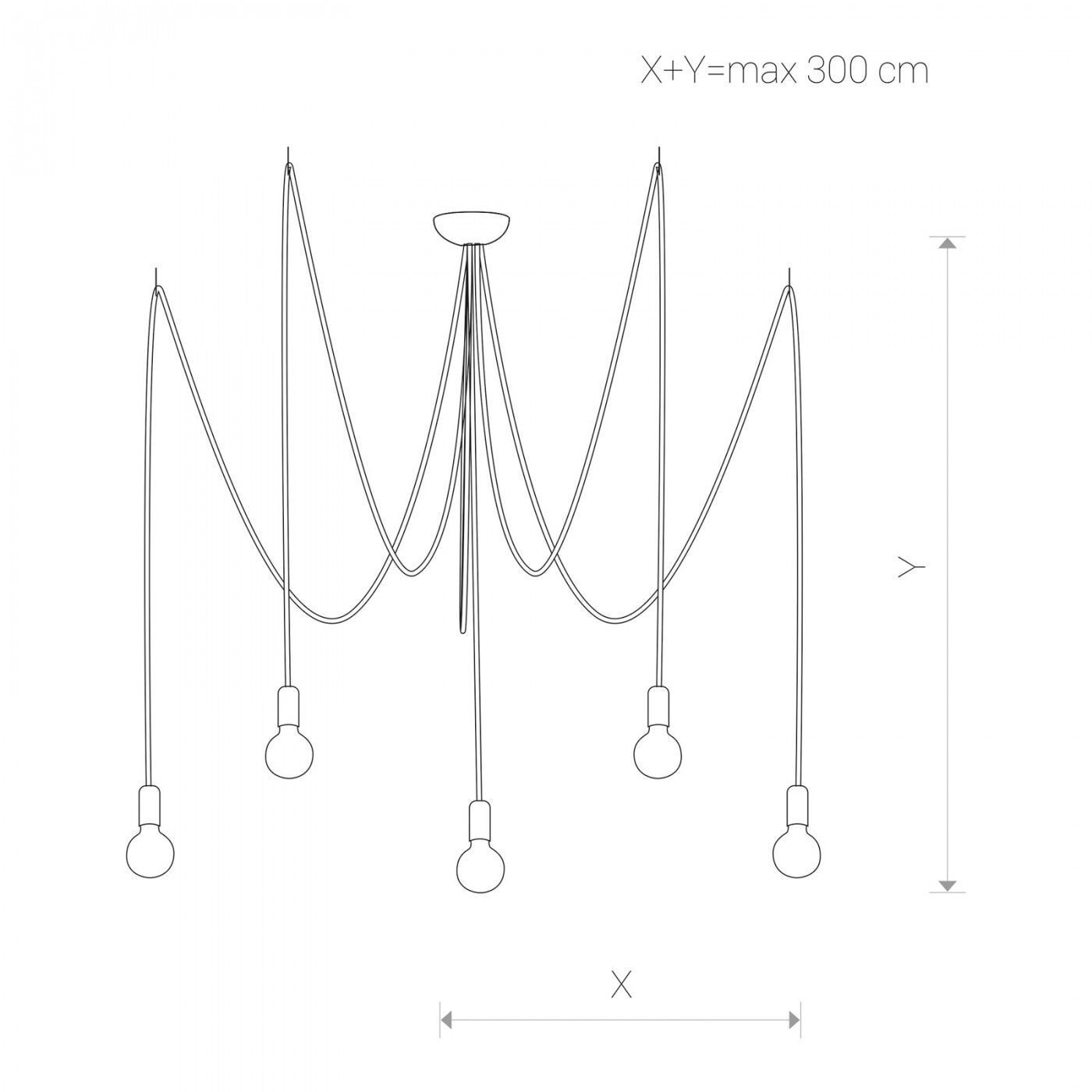 Suspension XXL ajustable 3 m Noir E27