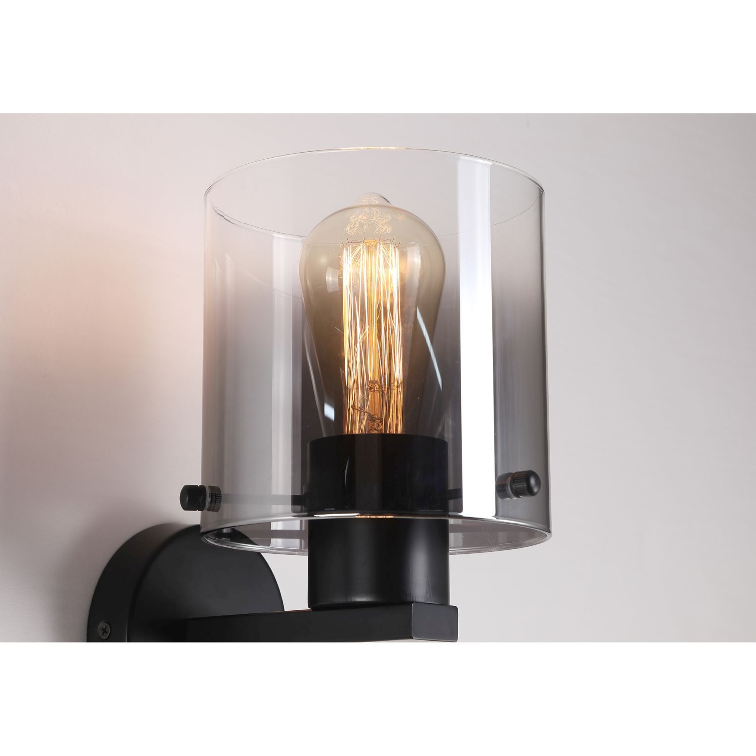 wandlampe, außenleuchte, Glühlampe, Transparentes Schutzgehäuse, Metallbraun/Schwarz