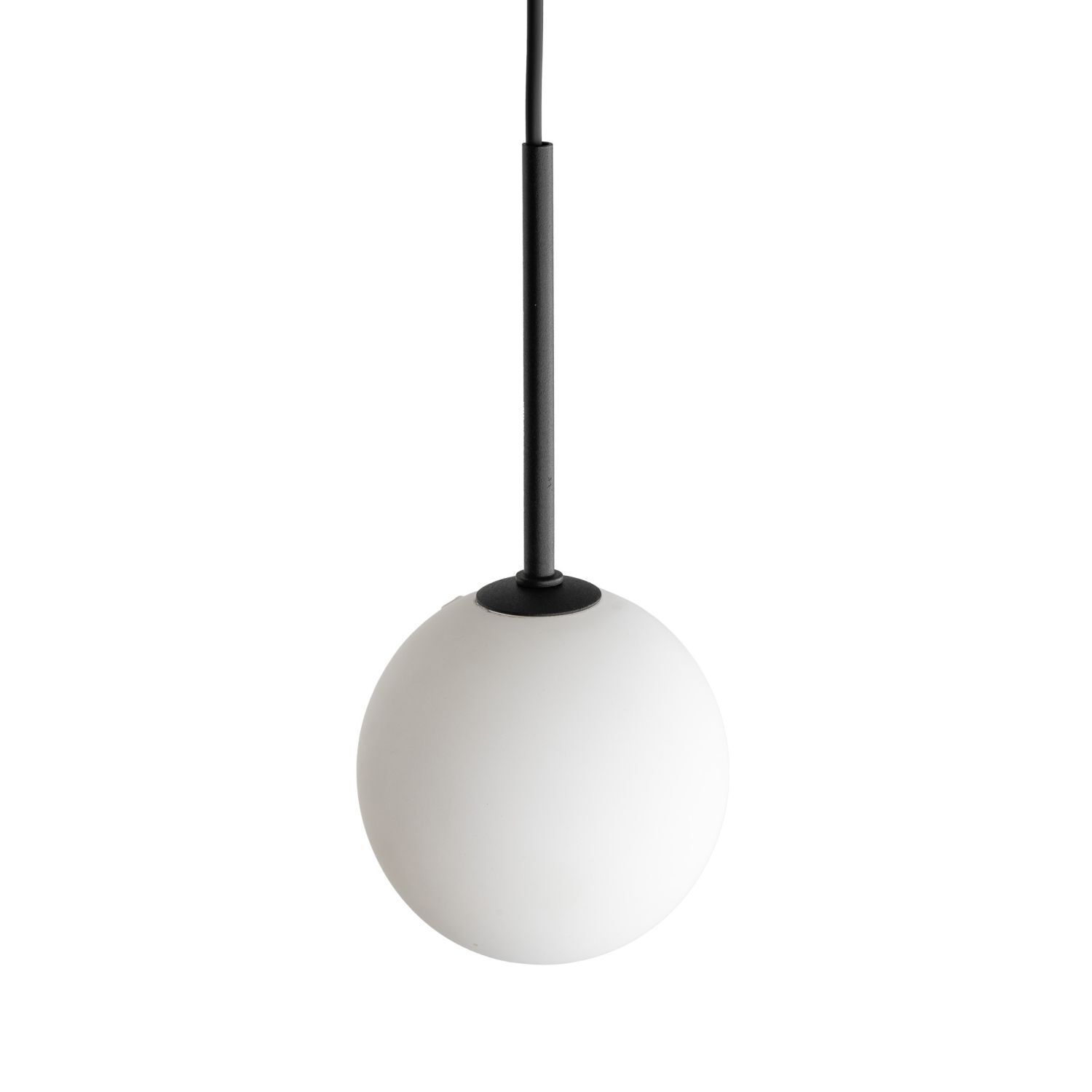 Lampe à suspendre Boule Ø 12 cm H : max. 160 cm Noir Blanc G9 Verre Lampe