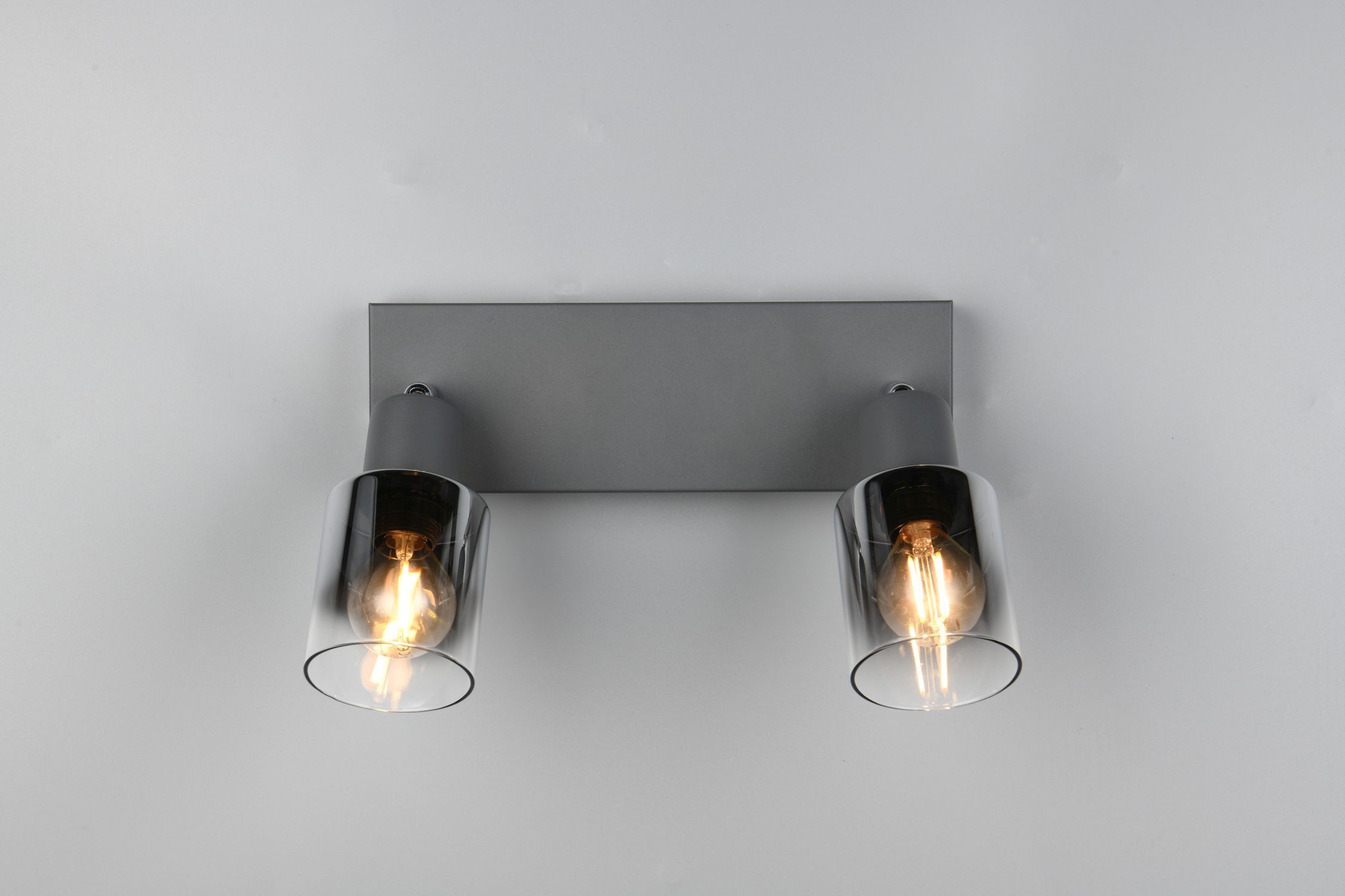 Flexibler Deckenstrahler Rauchglas Metall E14 T:27,5 cm Leuchte, Deckenleuchte, Beleuchtung