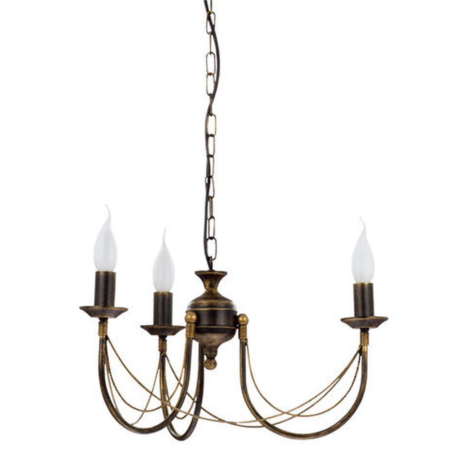 Rustikaler Kronleuchter Ares 3-flammig Leuchter, Lampe, Leuchte