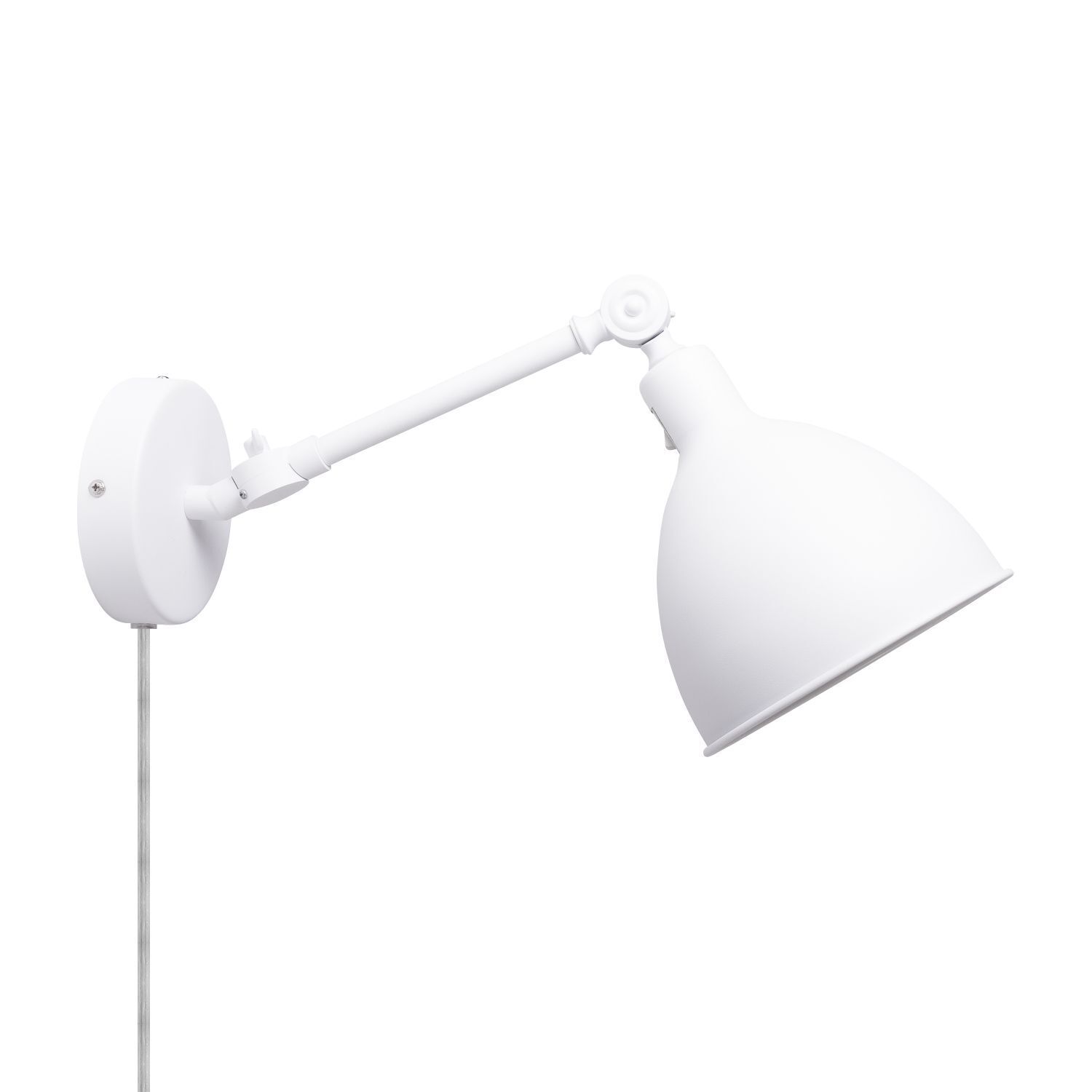 Wandleuchte mit Kabel Schalter verstellbar Weiß Gelenkarm