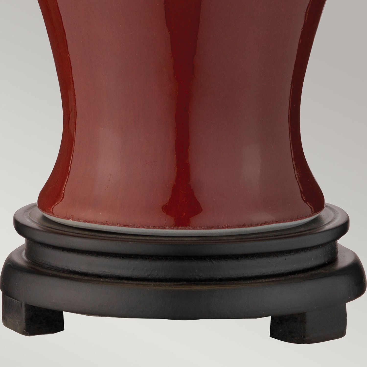 Lampe de table Porcelaine 56 cm Rouge Ecru E27 Abat-jour en tissu