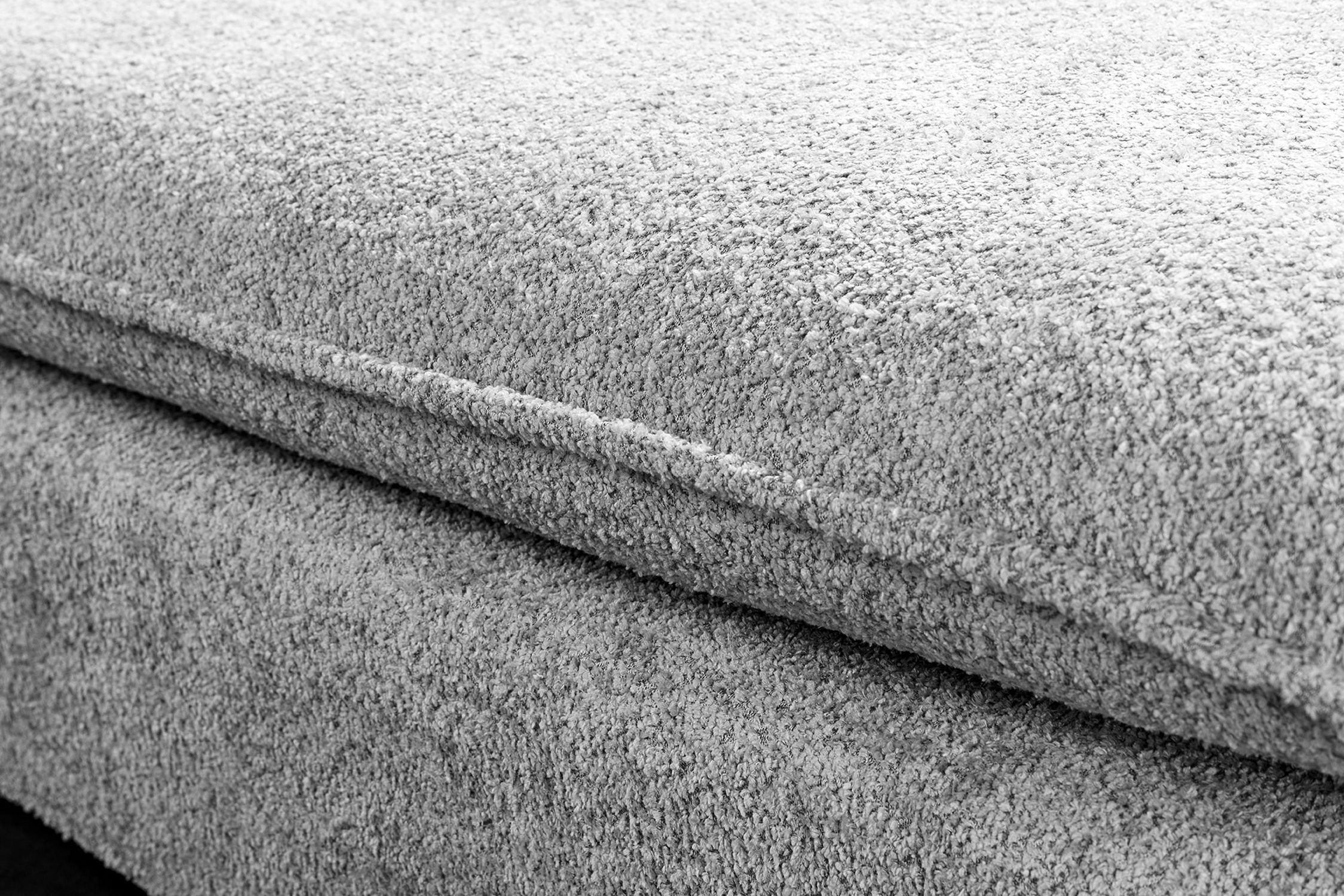 Sitzhocker Bouclé Holz Hellgrau 100 cm breit waschbarer Bezug Handtuch