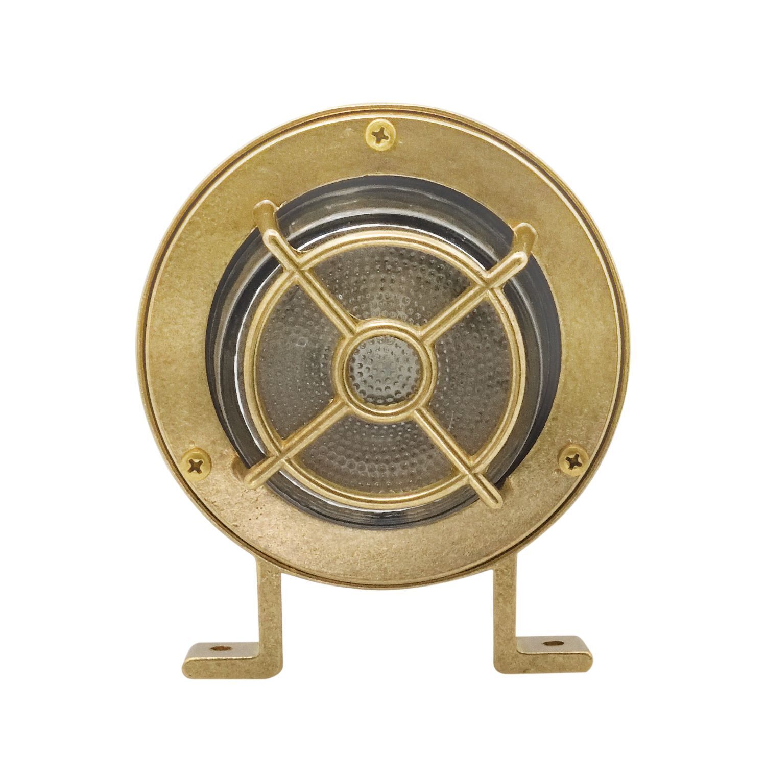 Außenwandlampe Messing massiv Glas 14 cm breit IP64 G9 Elektronik, Sprecher