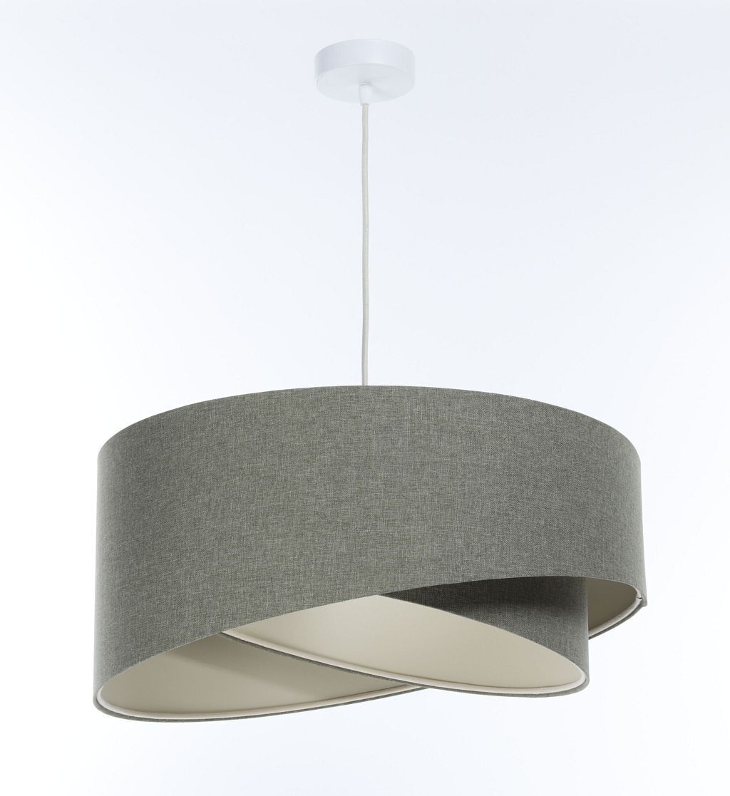 Pendelleuchte rund D: 45 cm E27 Grün Stoff Modern verstellbar Lampe