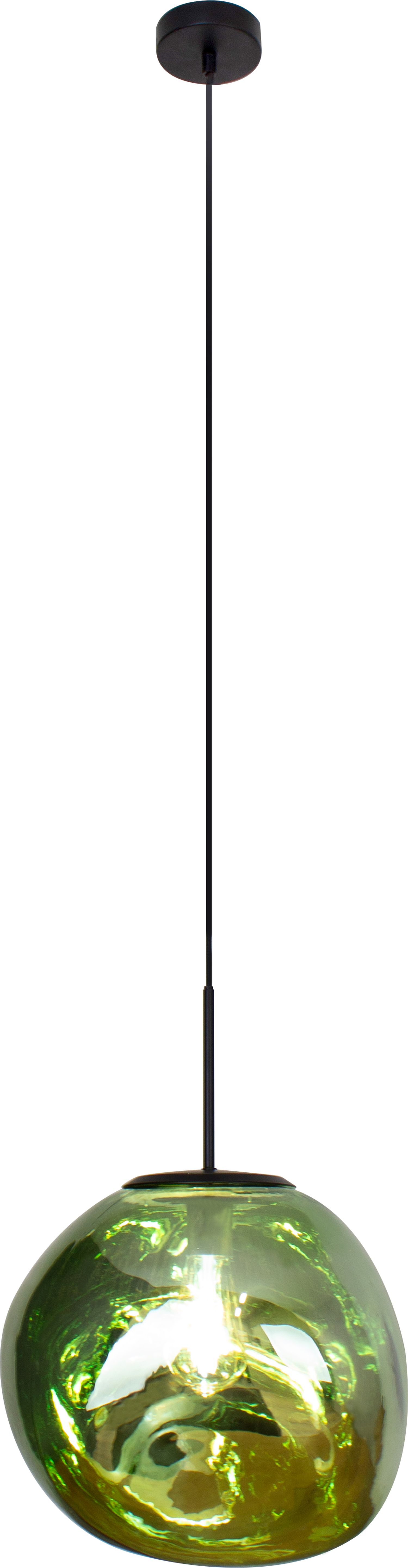 Runde Hängelampe Glas Grün E27 Ø36 cm stylisch Modern