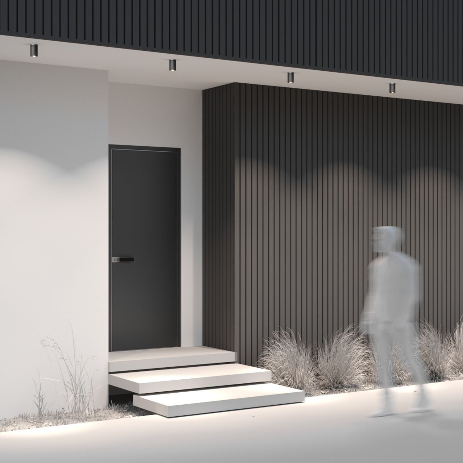 Deckenlampe Glas GU10 IP54 Ø 6,5 cm Aufputz Schwarz Drinnen, Innenarchitektur, Tür, Holzpaneele