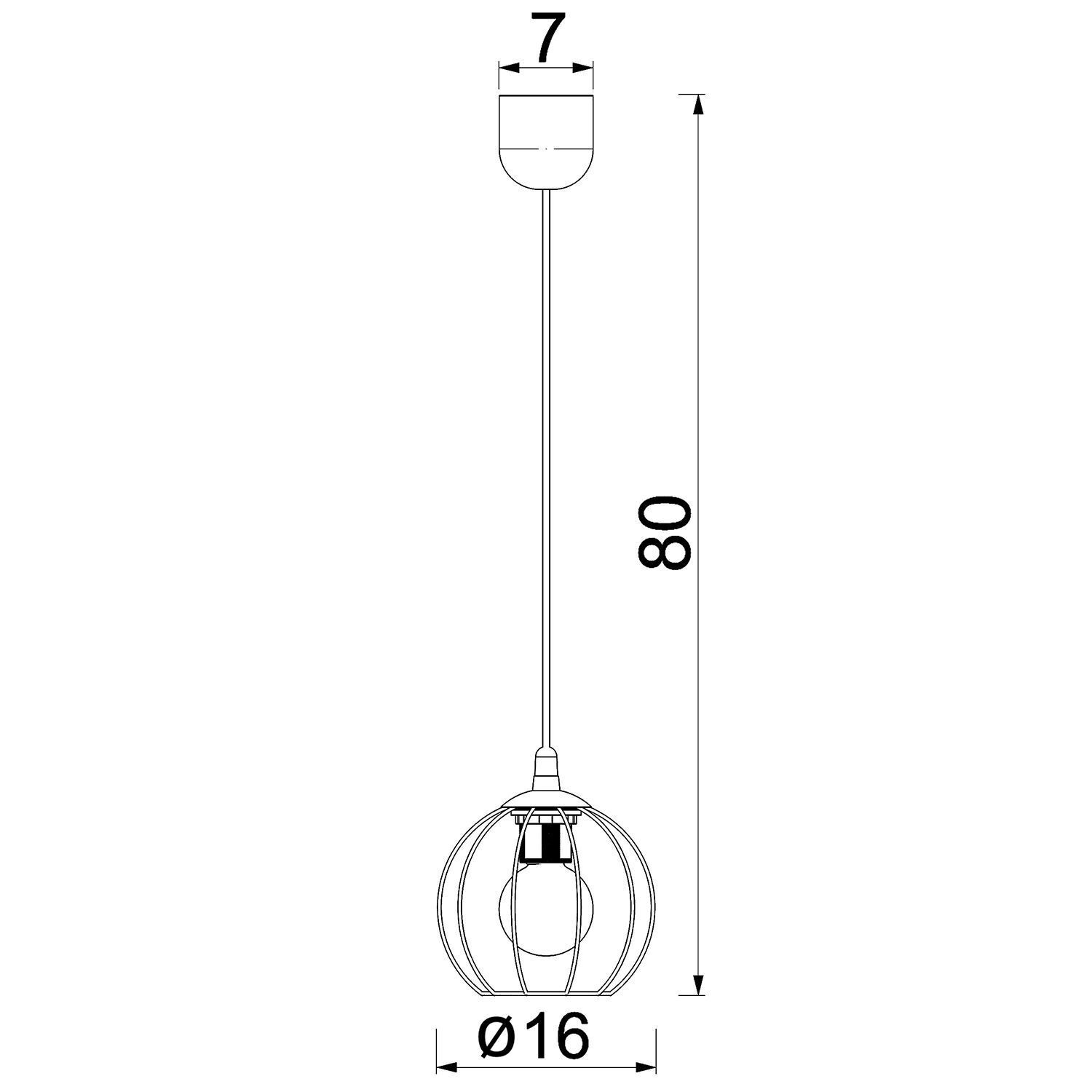 Pendelleuchte Metall Draht Schwarz Ø16 cm rund E27