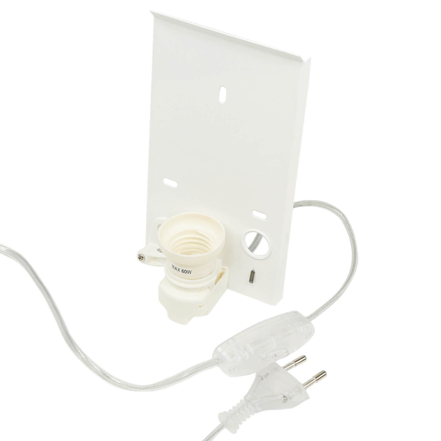 Stoff Wandleuchte mit Kabel Schalter Creme ALICE