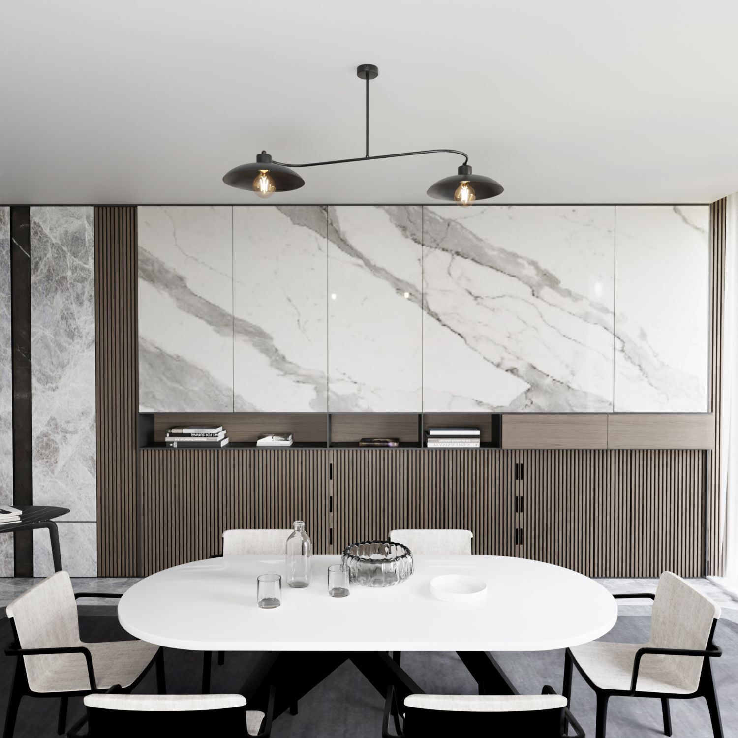 Deckenleuchte 2-flammig Schwarz Metall E27 L:100 cm Innenarchitektur, Esszimmer, Esstisch, Tisch, Tischplatte