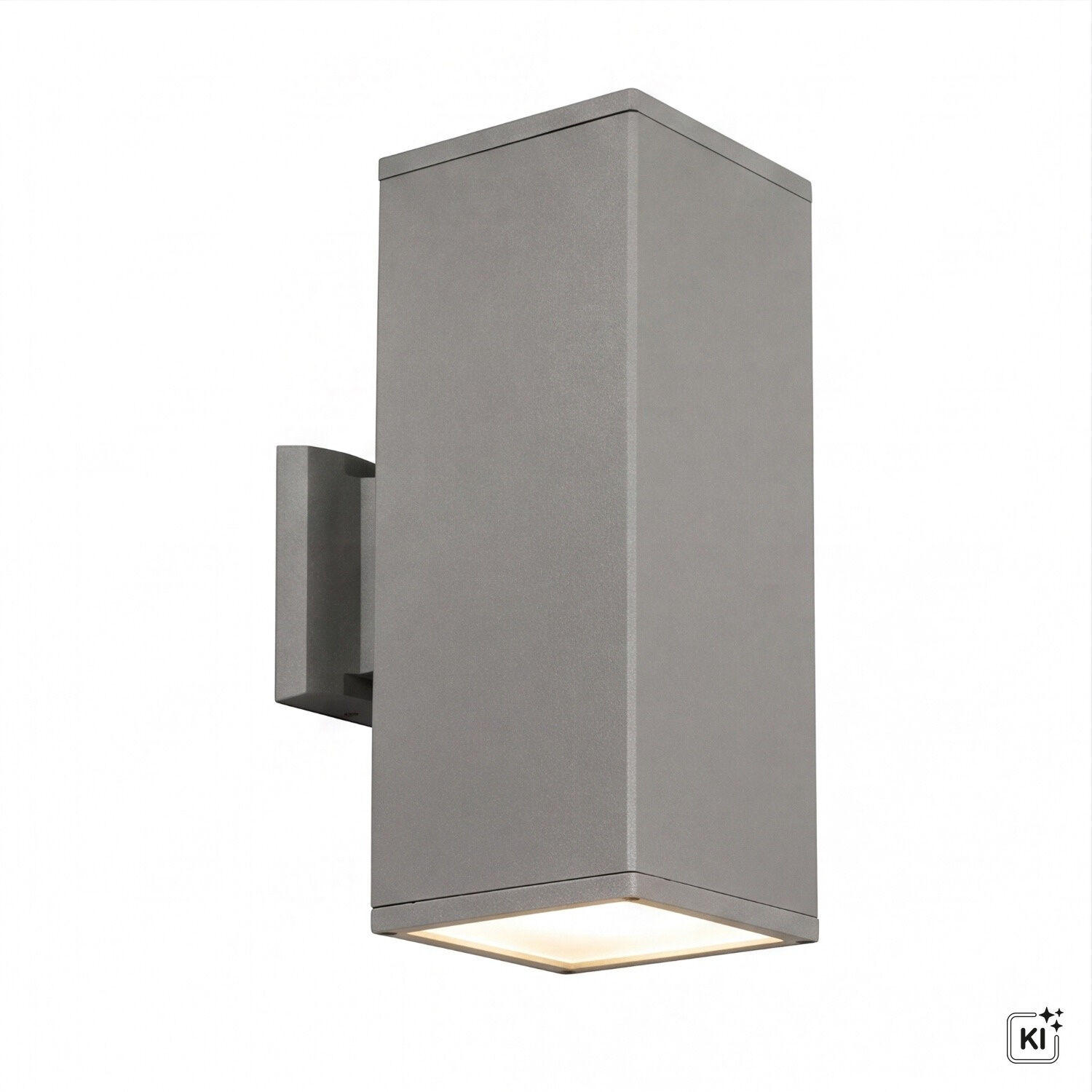 aussen-wandleuchte-aussenlampe-ontario-2-flammig-silber-modern-8-1 aussenleuchte, wandlampe, stahl, grau, quadratisches design