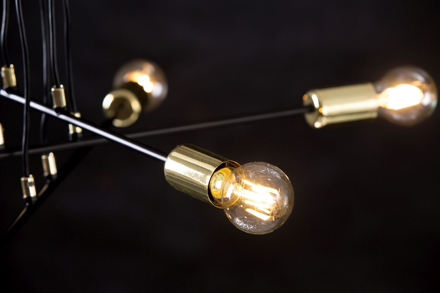 Lampe à suspendre ajustable Noir Rétro 6x E27 Métal Licht