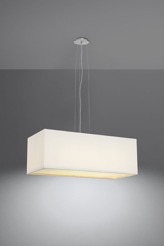 Hängeleuchte Modern Weiß eckig B: 80 cm 3x E27