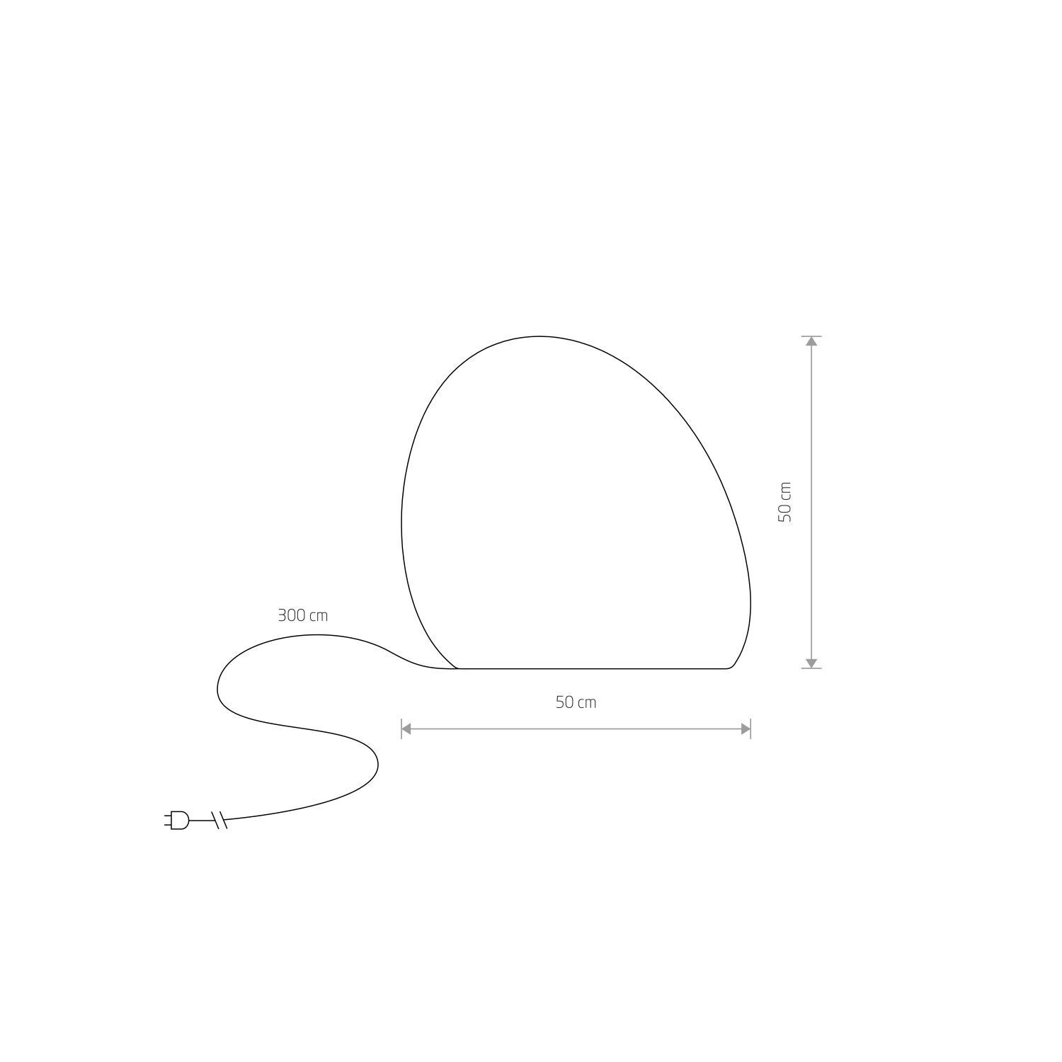 Lampe de jardin Décorative Blanc IP44 E27 50 cm Fiche Câble