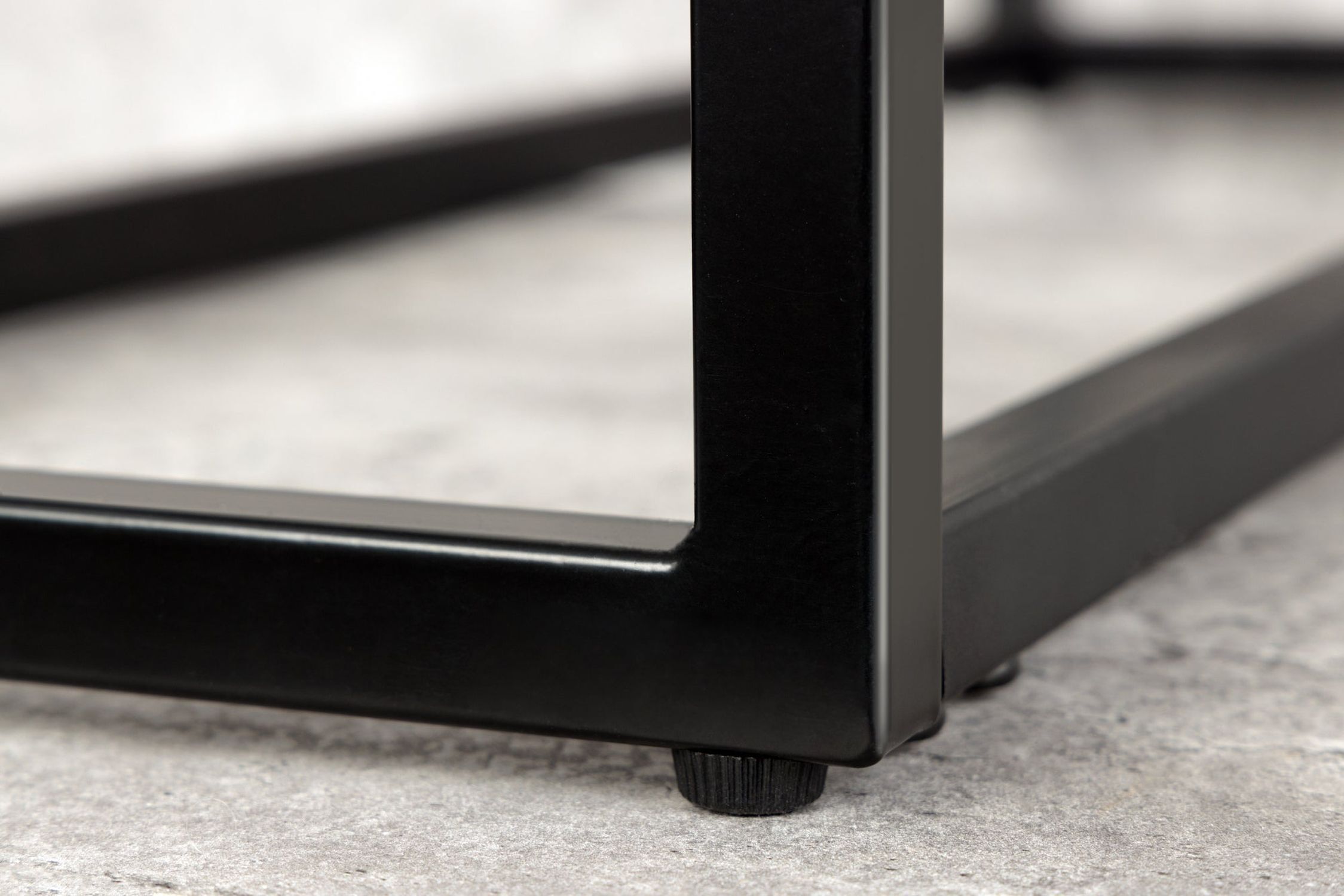 Table console verre trempé métal blanc noir 80 cm
