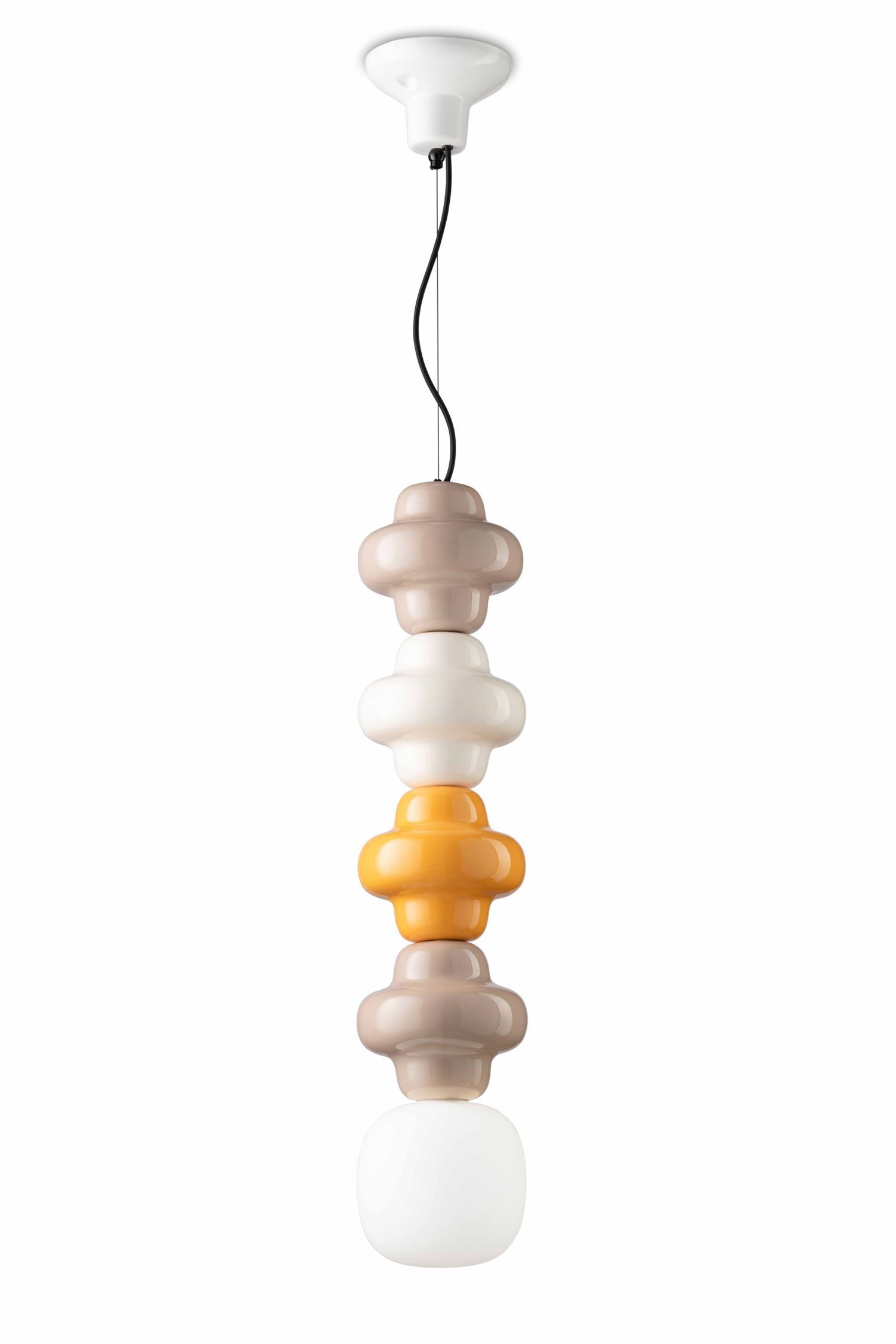 Pendelleuchte Keramik Glas Bunt Weiß E14 Retro ROBERTO