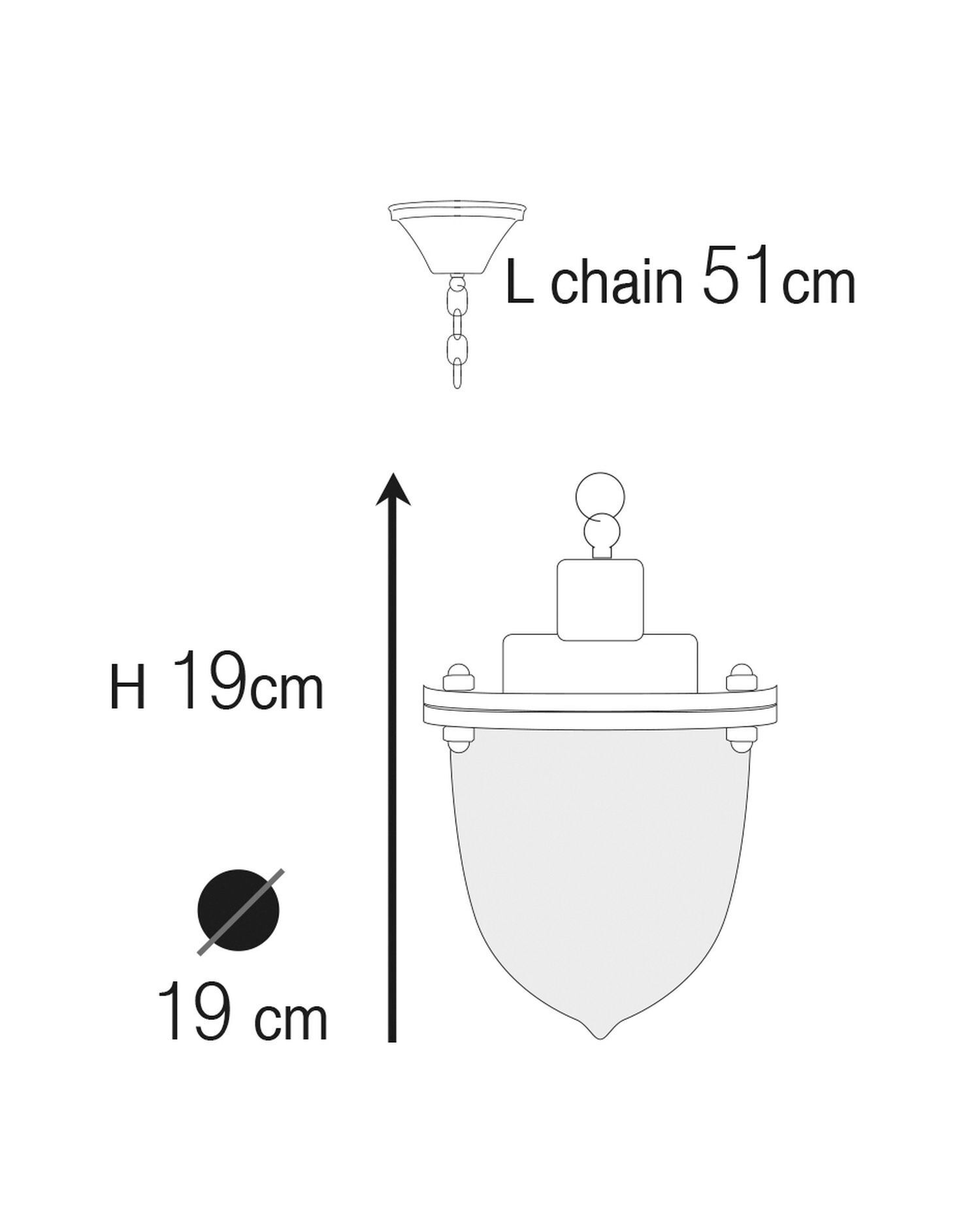 Lampe à suspendre extérieure verre laiton E27 IP44 ronde Ø 19 cm