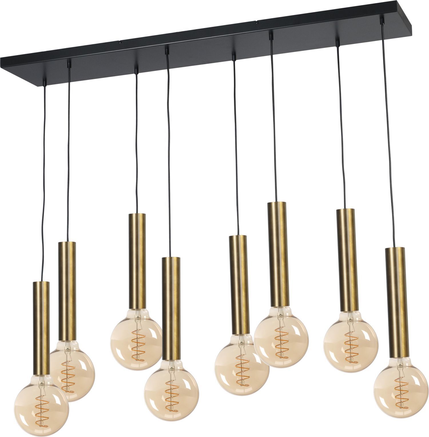 Lampe à suspendre de table pour 8x E27 noir laiton