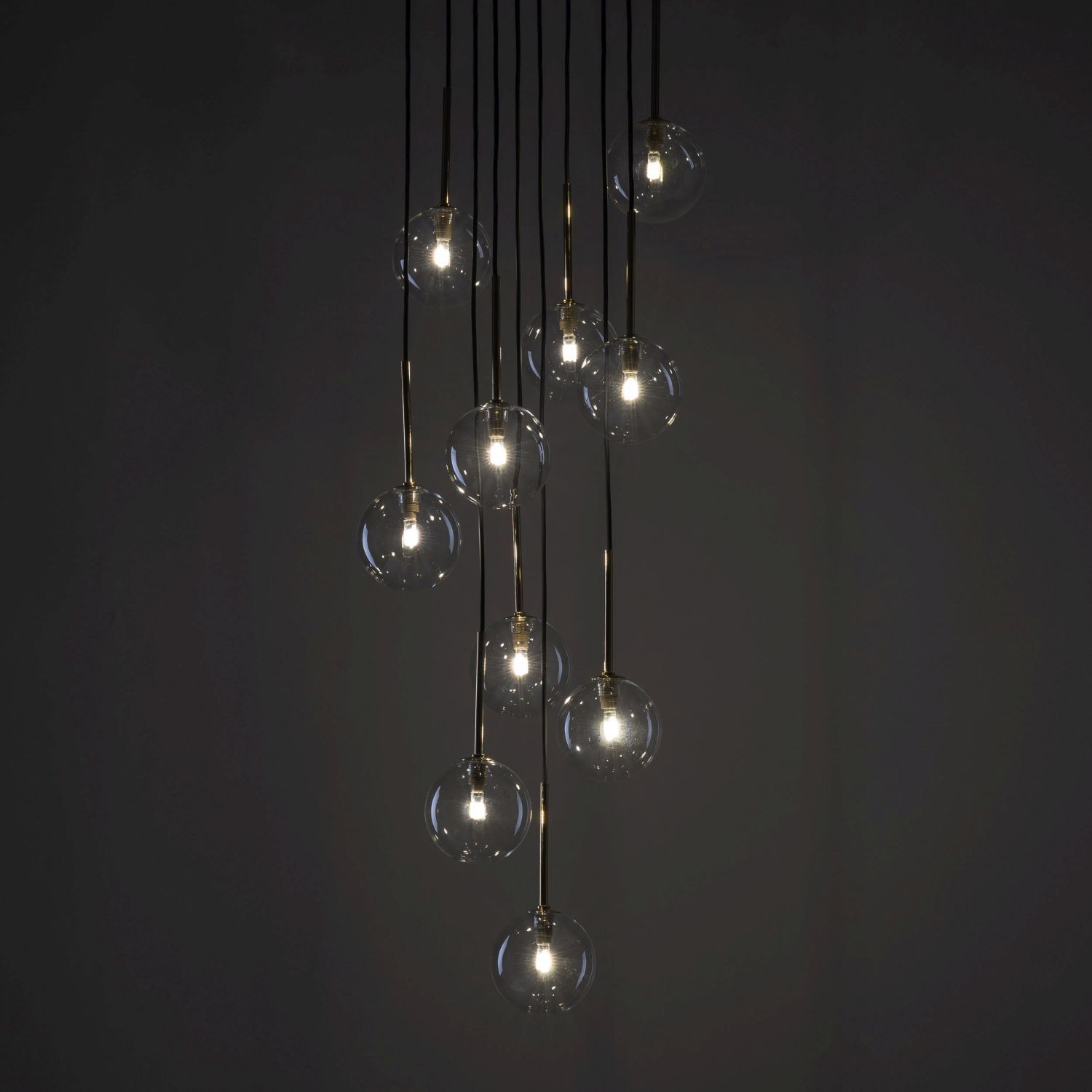 Hängeleuchte Kugel Metall Glas H: max. 145 cm verstellbar Leuchter, Lampe