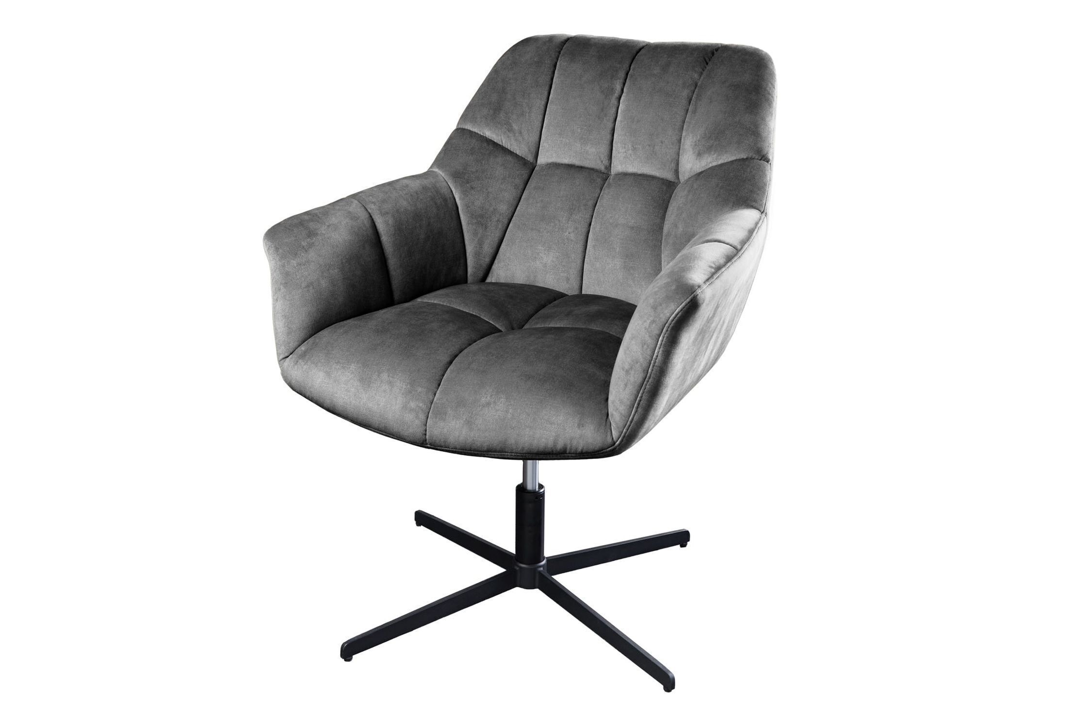 Chaise de bureau Gris Noir sans roulettes réglable en hauteur Moebel, Stuhl, Sessel