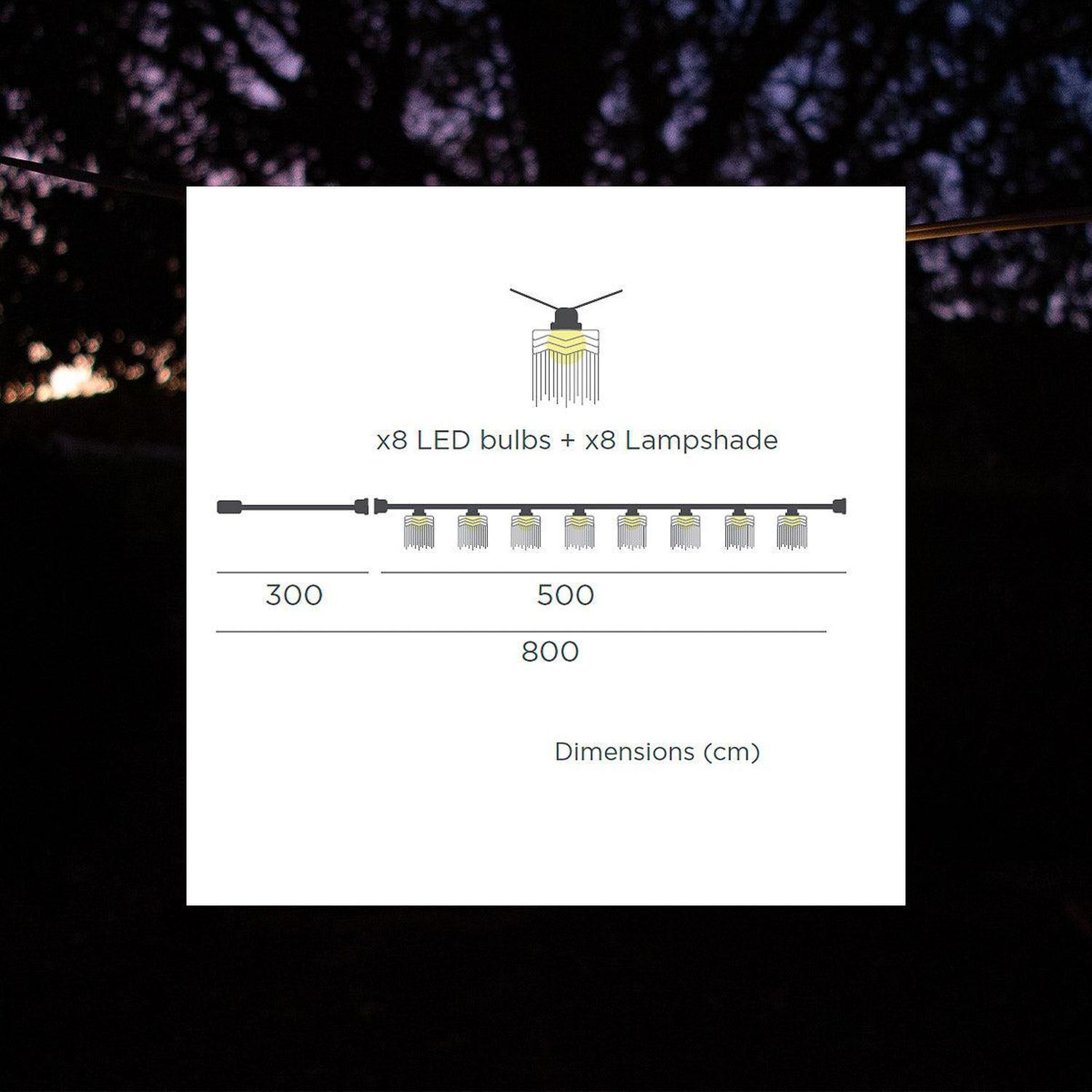 LED Solarlichterkette 5m lang 2700 K warmweiß IP44 Weiß Text