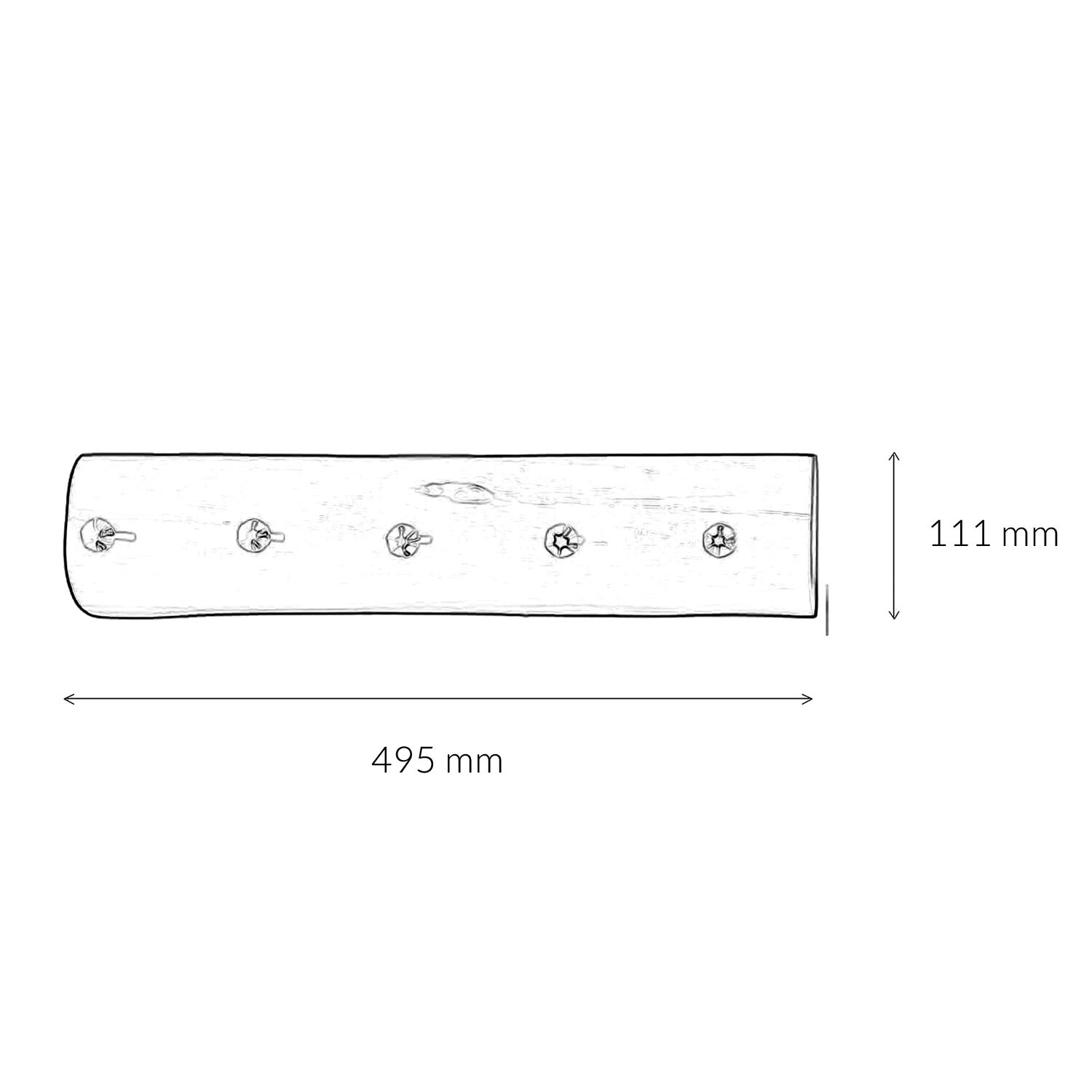 Portemanteau mural bois métal fait main 100 cm en brun noir Diagramm, Handlung