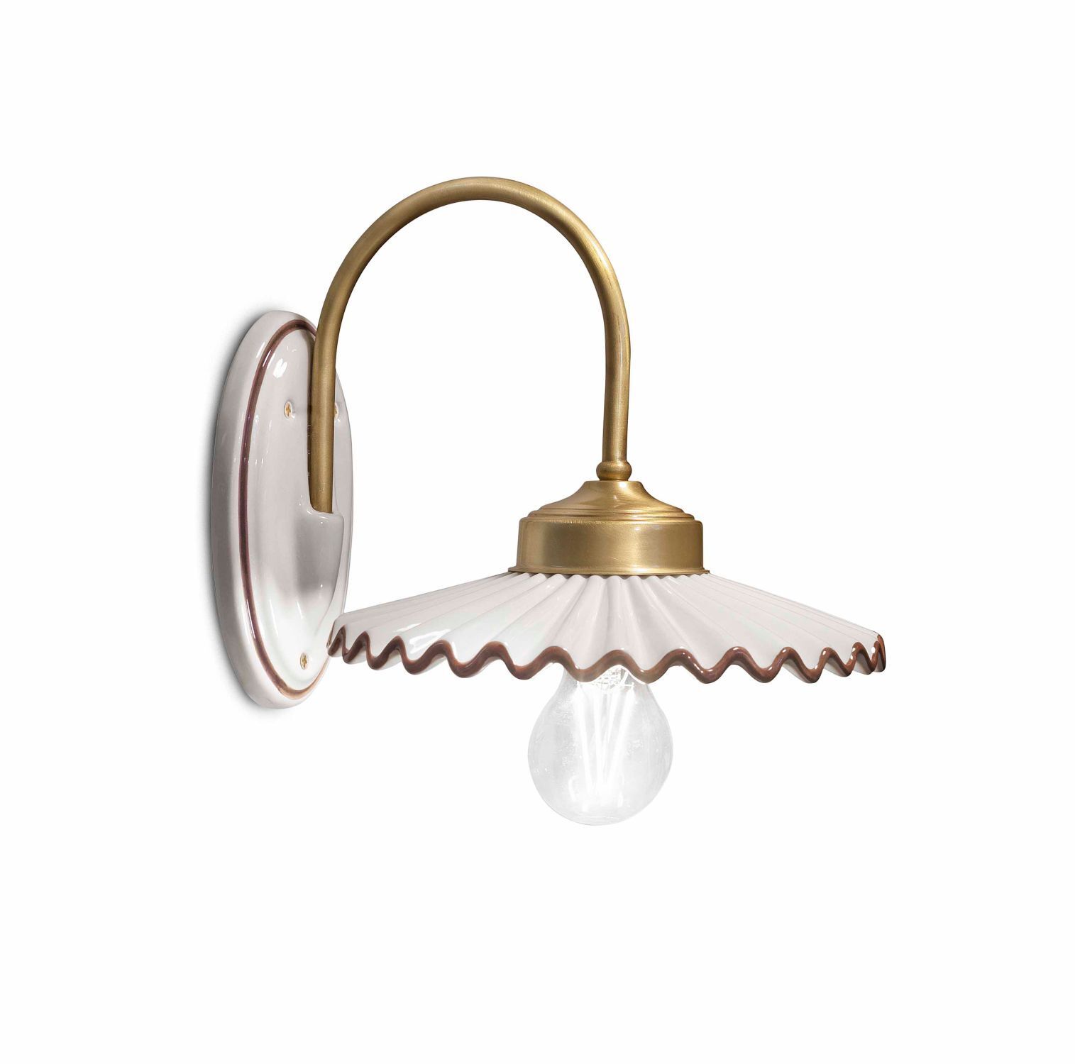 Wandlampe Handarbeit Keramik B: 26 cm E27 Landhausstil