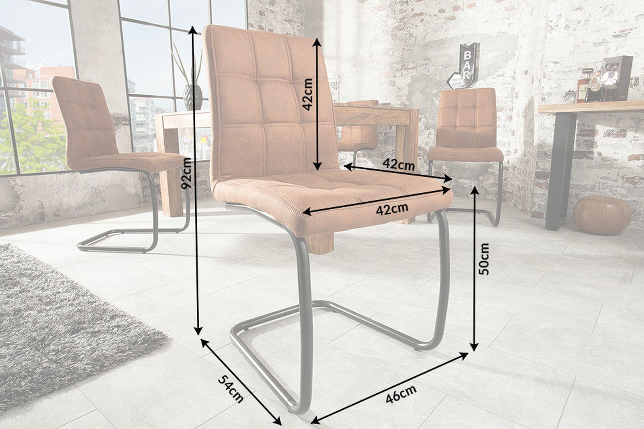 Chaise à bascule Marron Noir Tissu Fer Moderne KENYA Moebel, Stuhl, Drinnen, Innenarchitektur, Tabelle